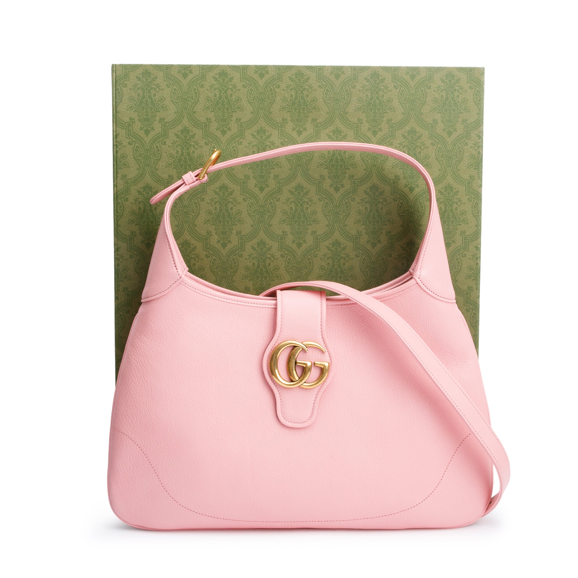 Gucci Pink Calfskin Leather Double GG Medium Aphrodite Shoulder Bag w/ Box