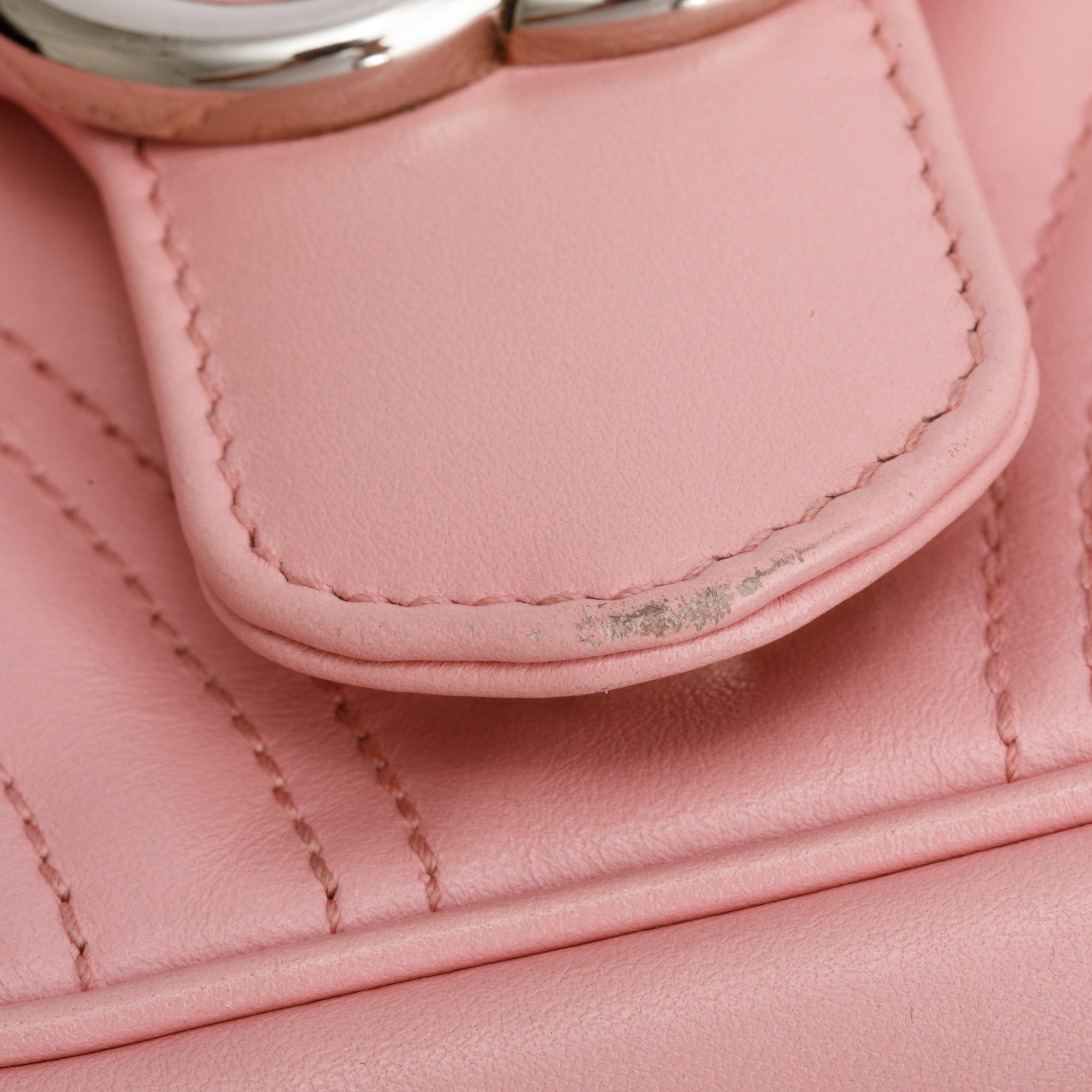 Gucci Pink Calfskin Matelasse GG Marmont Mini Shoulder Bag