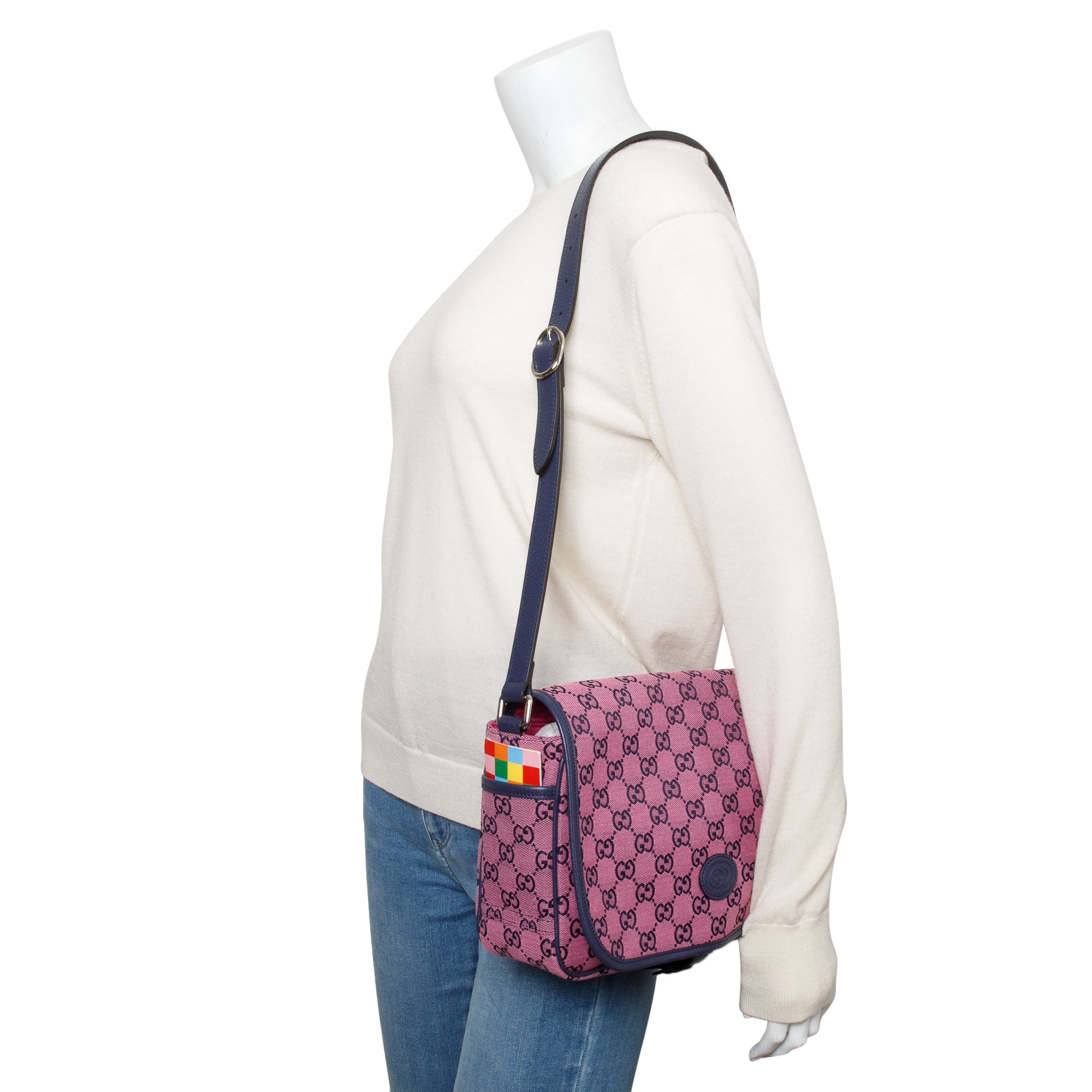 Gucci Pink GG Canvas Children's Messenger Bag