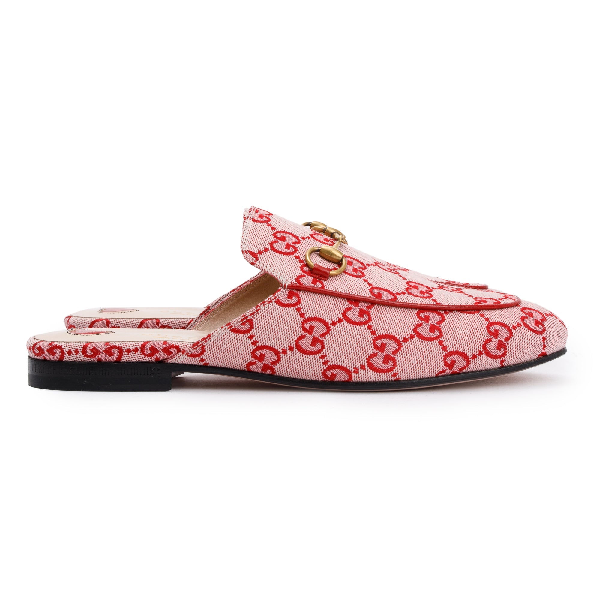 Gucci Pink GG Canvas Princetown Slipper, Size 37.5 w/ Box