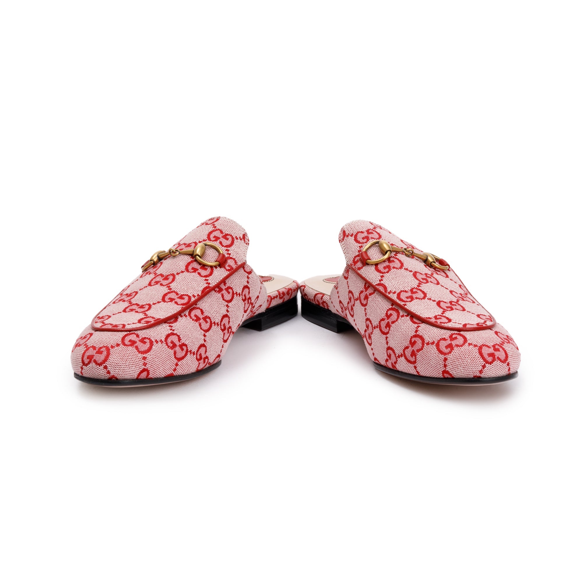 Gucci Pink GG Canvas Princetown Slipper, Size 37.5 w/ Box