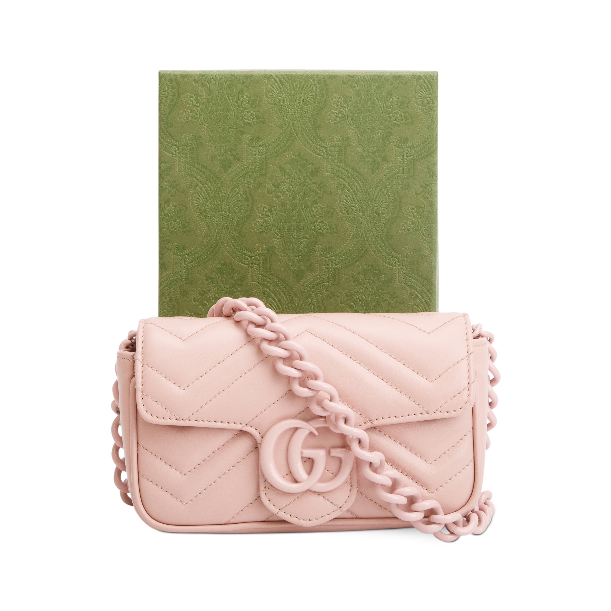 Gucci Pink GG Marmont Matelasse Monochrome Belt Bag w/ Box