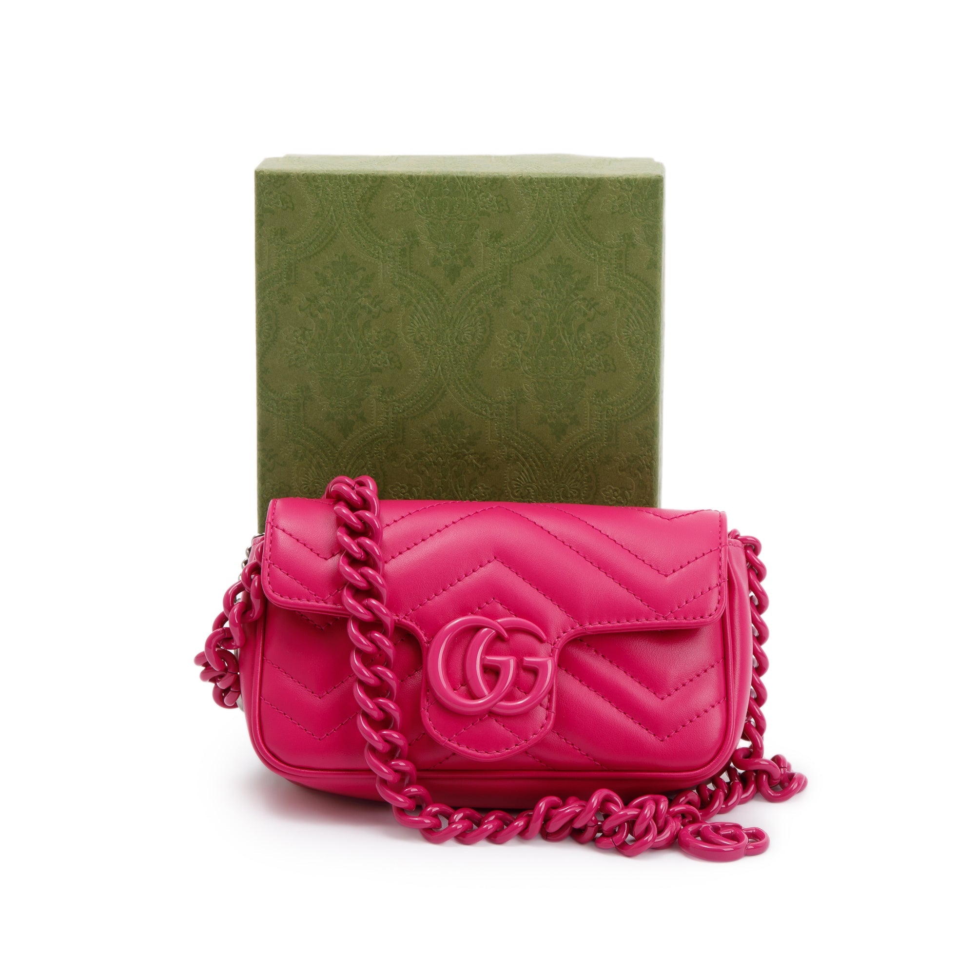 Gucci Pink GG Marmont Matelasse Monochrome Belt Bag w/ Box