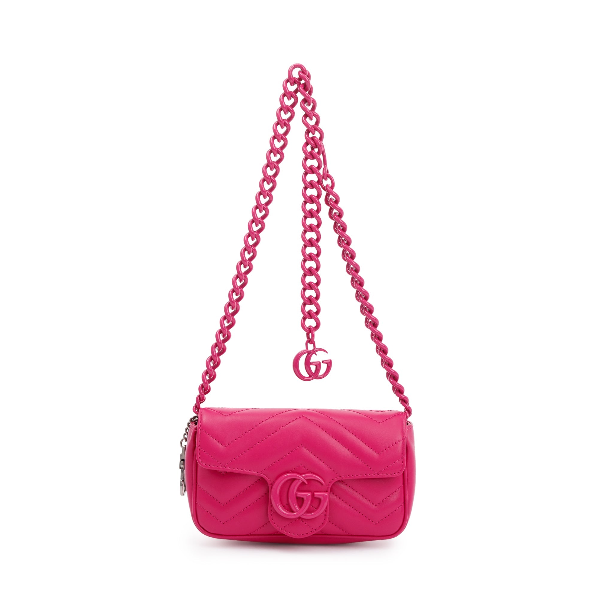 Gucci Pink GG Marmont Matelasse Monochrome Belt Bag w/ Box