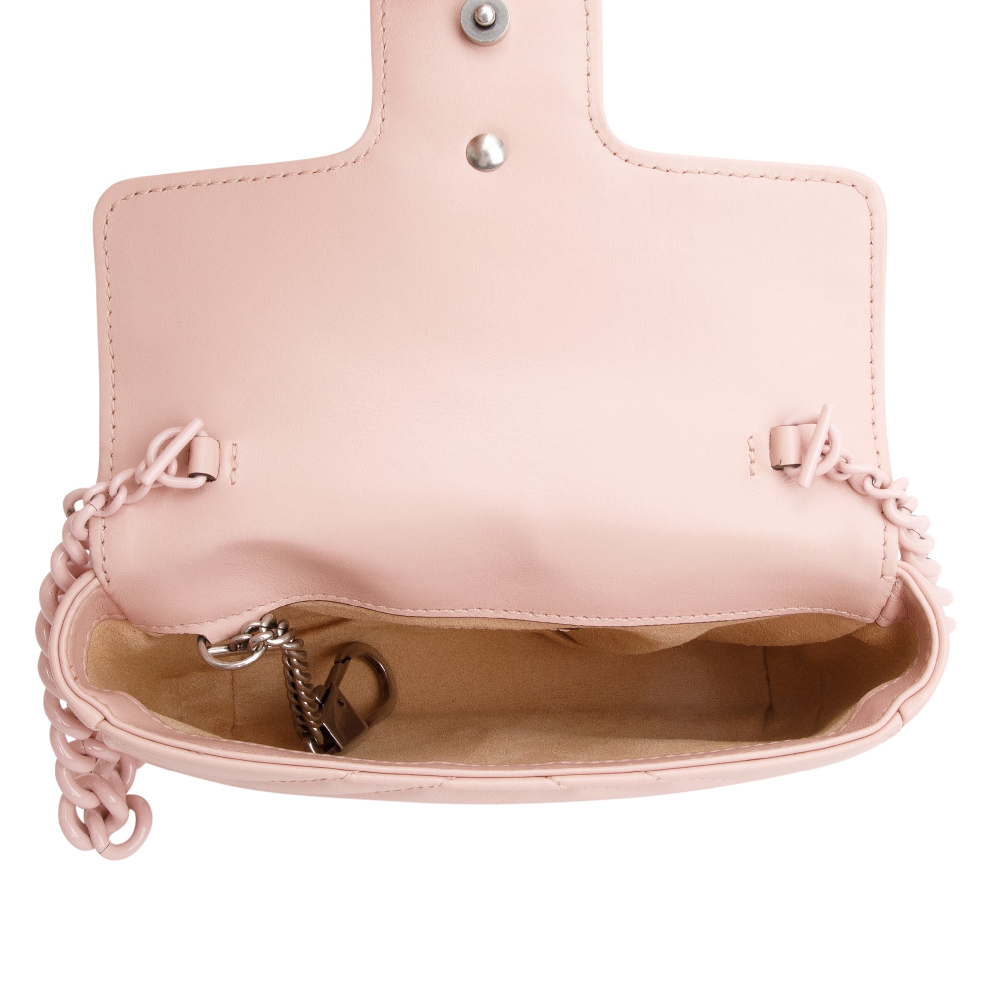 Gucci Pink GG Marmont Matelasse Monochrome Belt Bag w/ Box
