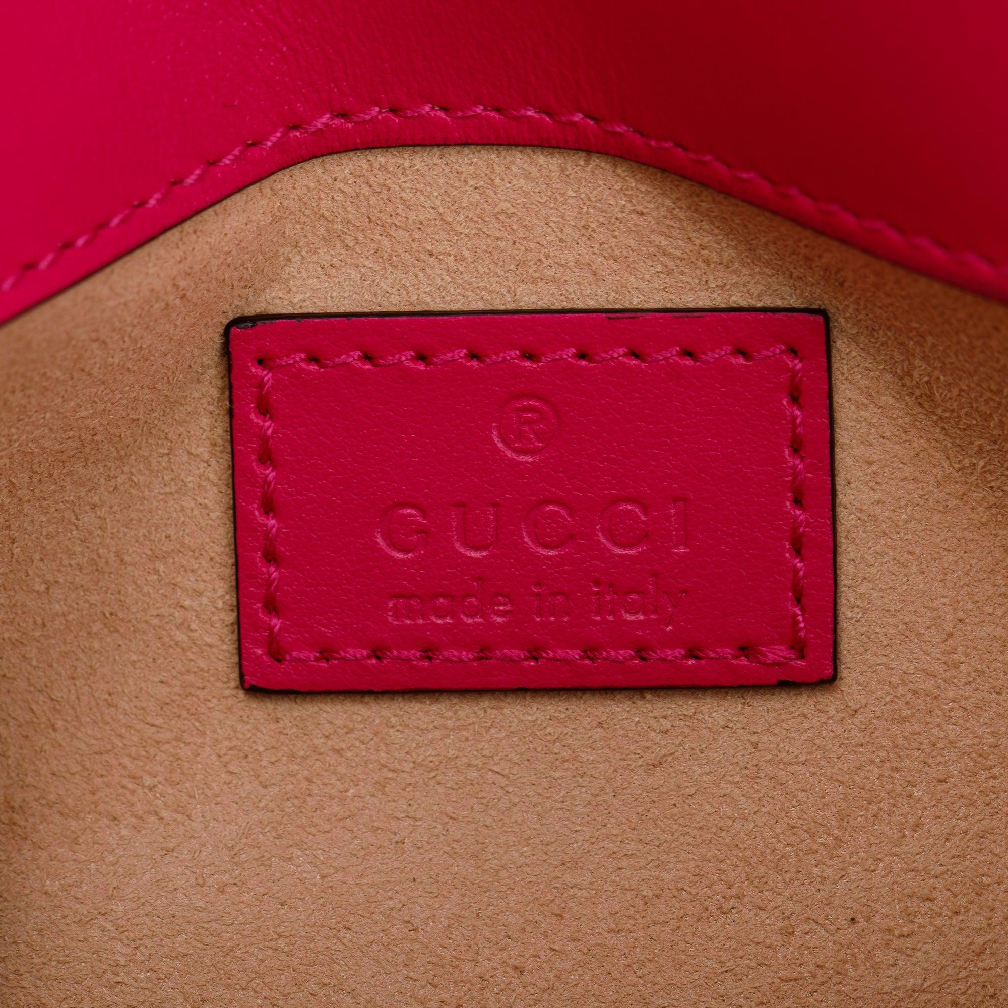 Gucci Pink GG Marmont Matelasse Monochrome Belt Bag w/ Box