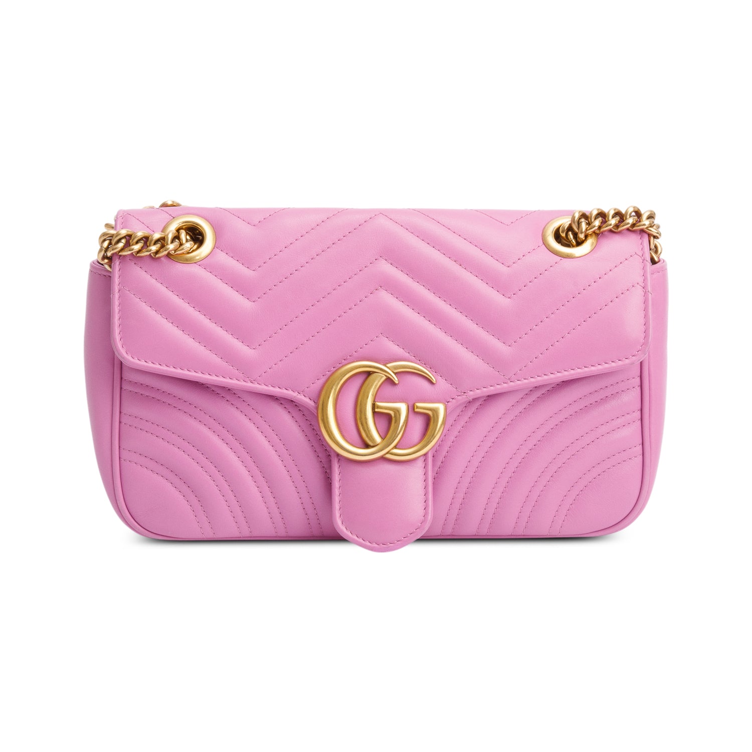 Gucci Pink GG Marmont Matelasse Small Shoulder Bag