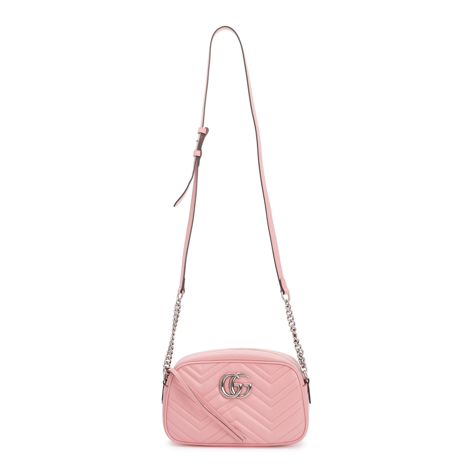 Gucci Pink GG Marmont Matelasse Small Shoulder Bag w/ Box