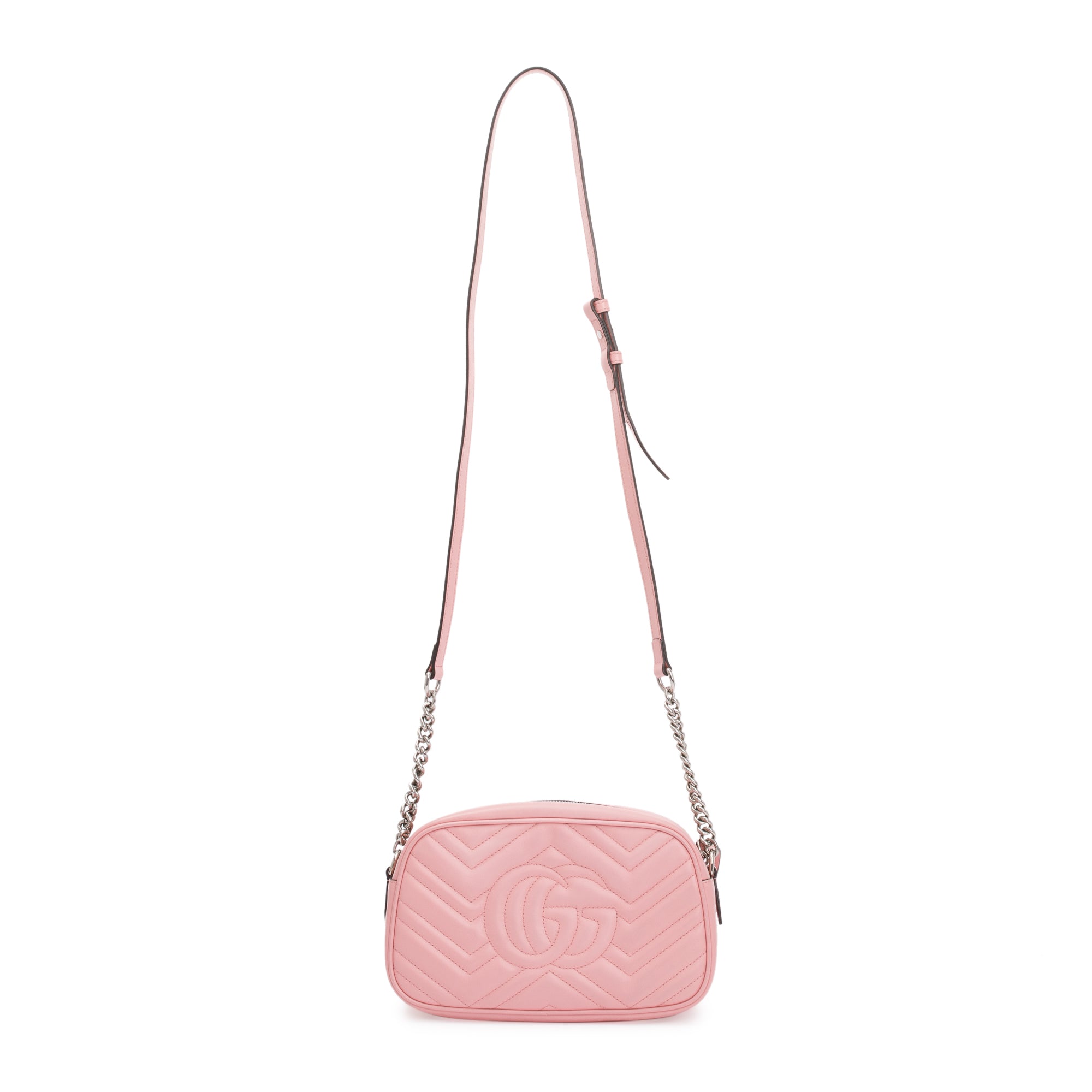 Gucci Pink GG Marmont Matelasse Small Shoulder Bag w/ Box