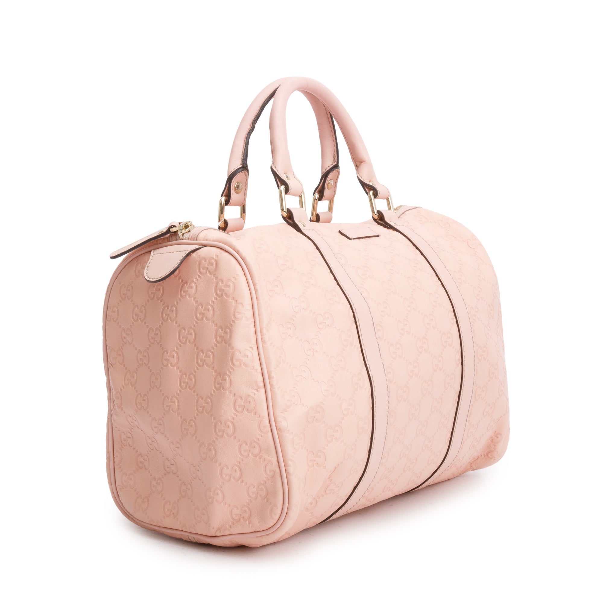 Gucci Pink GG Signature Leather Medium Joy Boston Bag