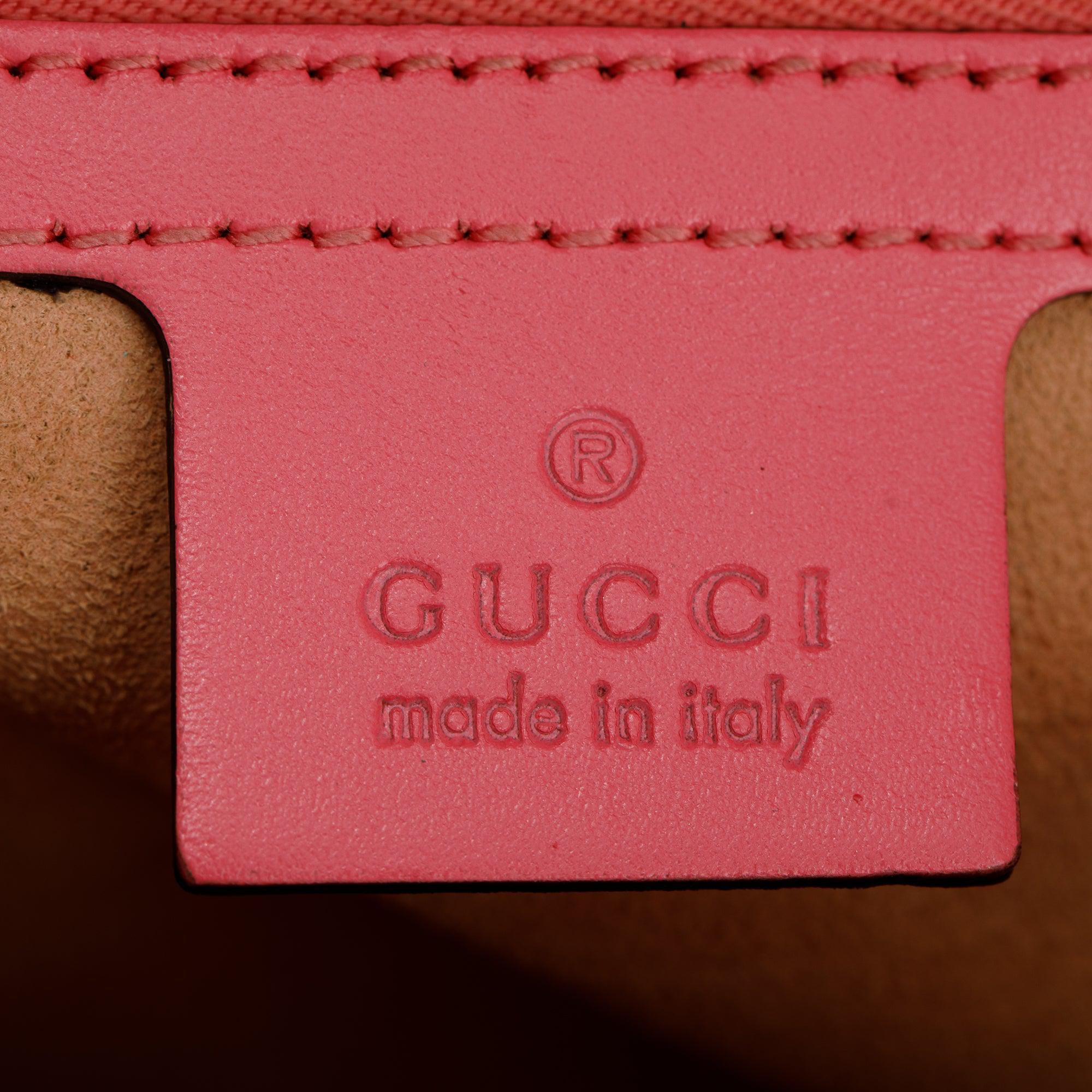 Gucci Pink GG Signature Leather Medium Padlock Shoulder Bag w/ Box