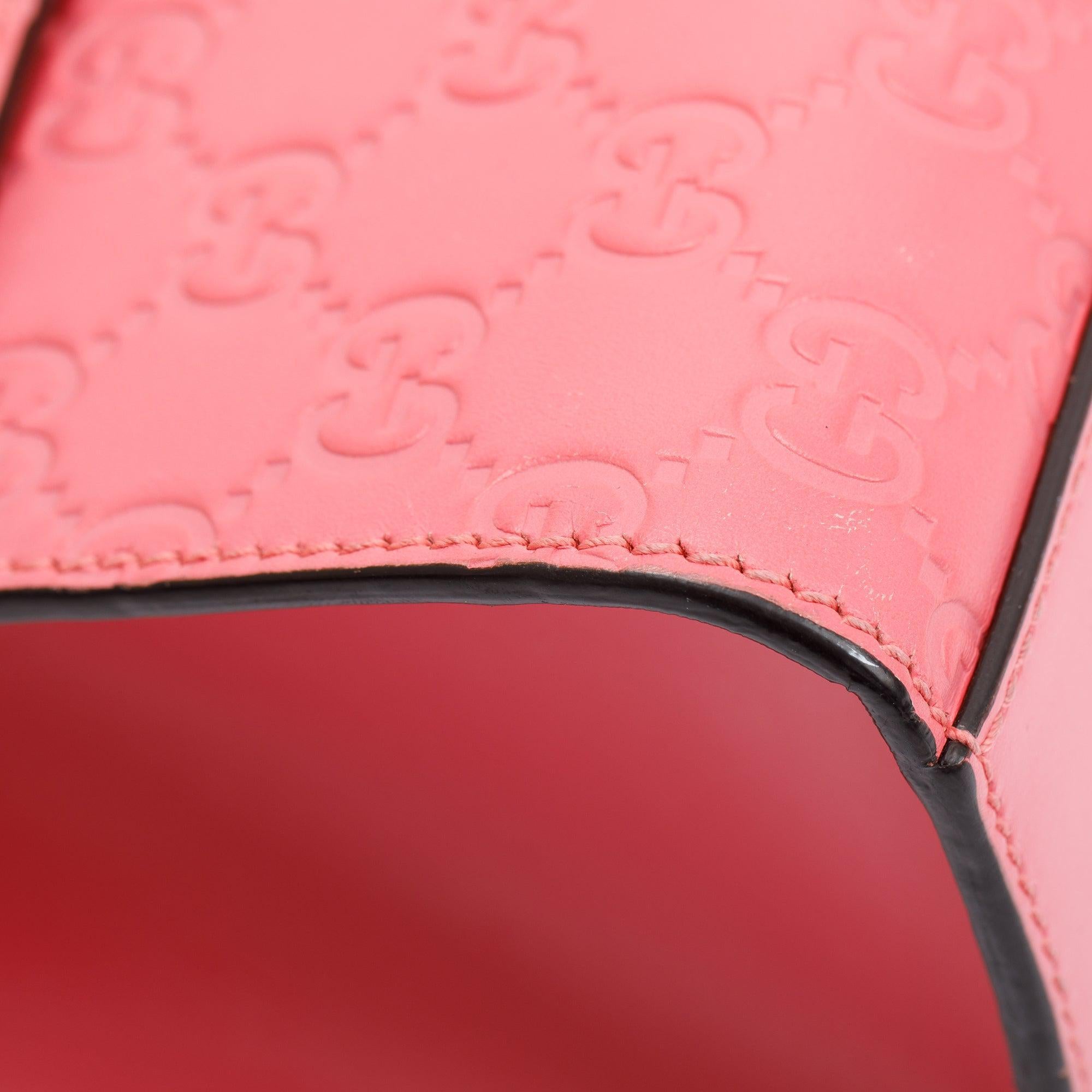 Gucci Pink GG Signature Leather Medium Padlock Shoulder Bag w/ Box