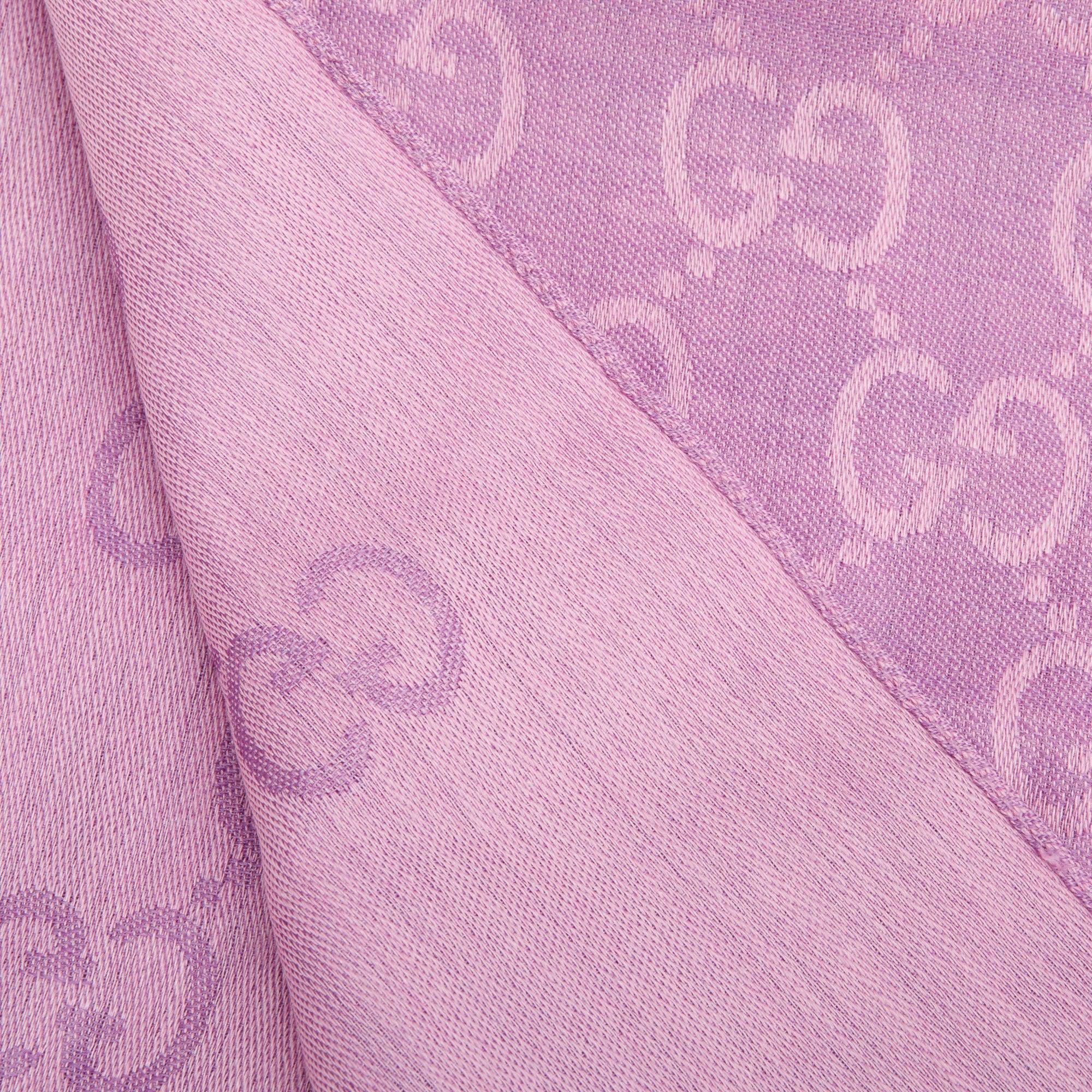 Gucci Pink GG Wool Silk Scarf