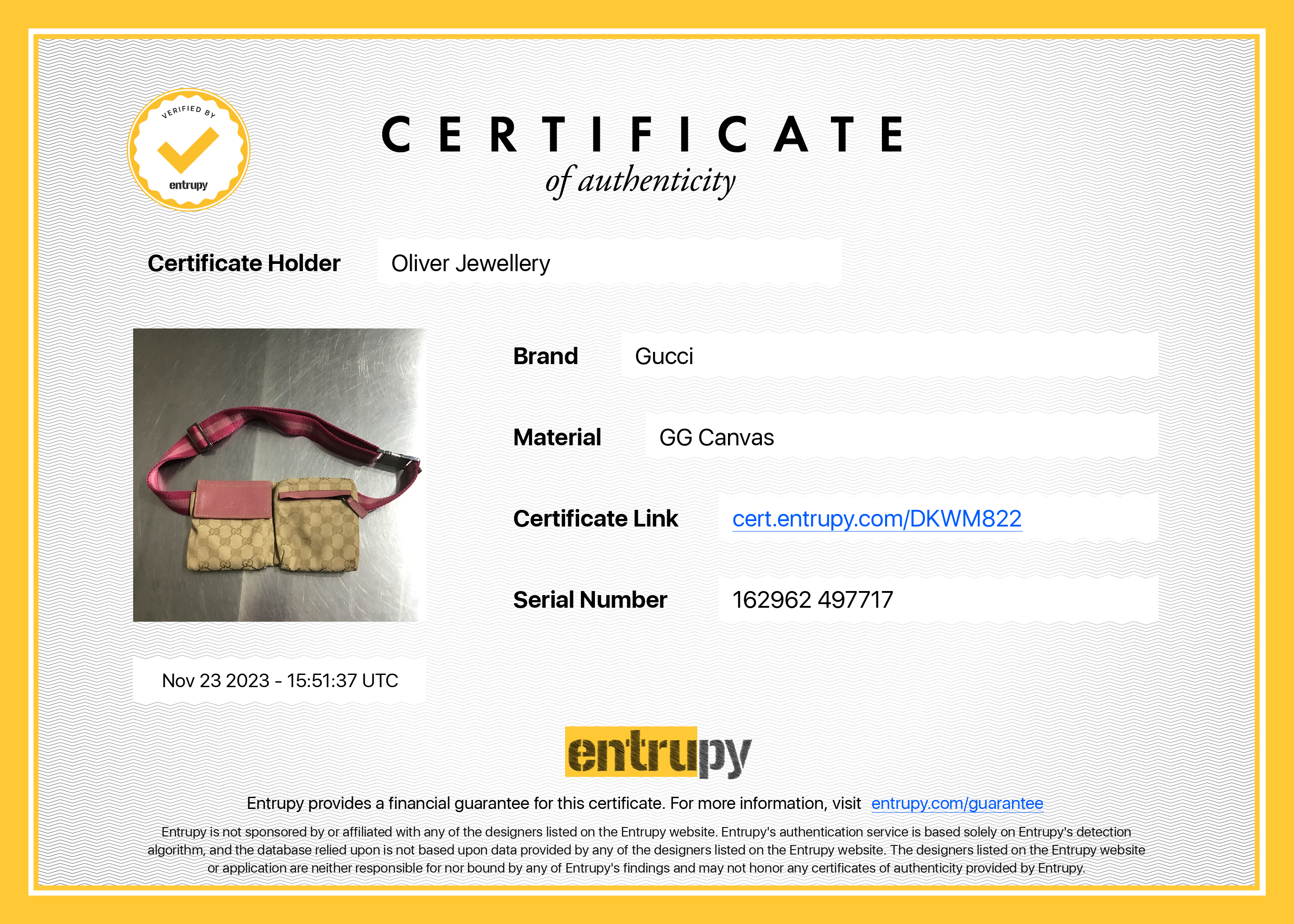 Gucci Pink Leather GG Canvas Web Double Pocket Small Belt Bag