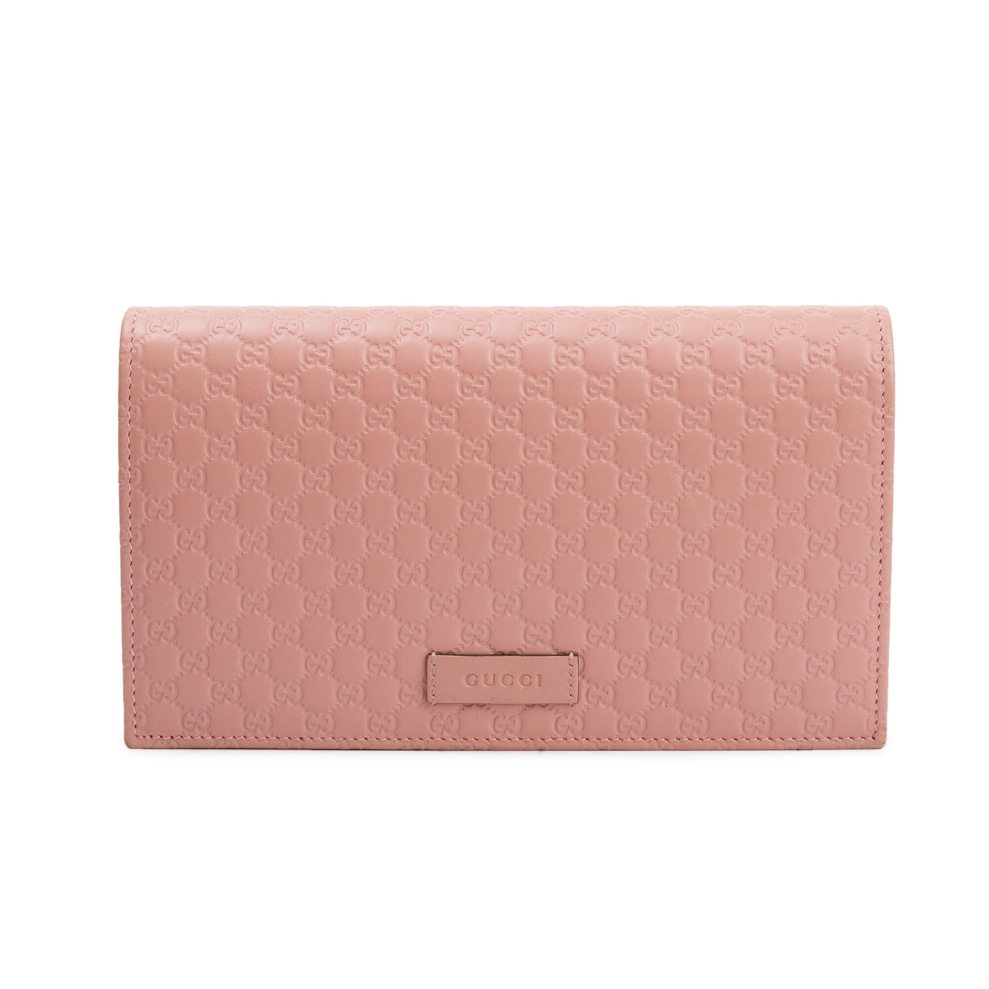 Gucci Pink Microguccissima Leather Wallet on Strap