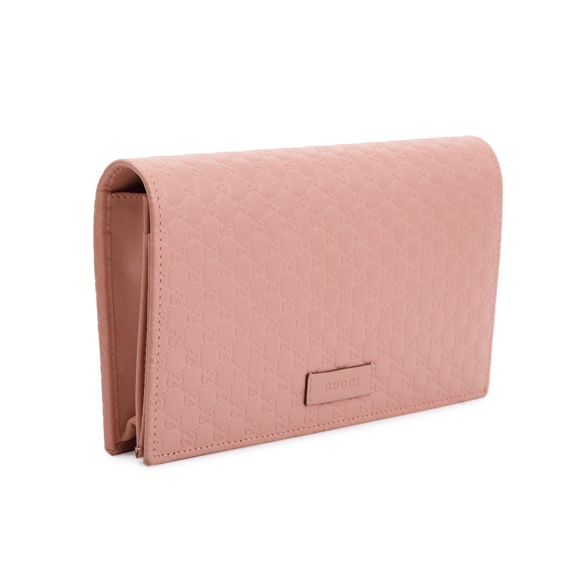 Gucci Pink Microguccissima Leather Wallet on Strap