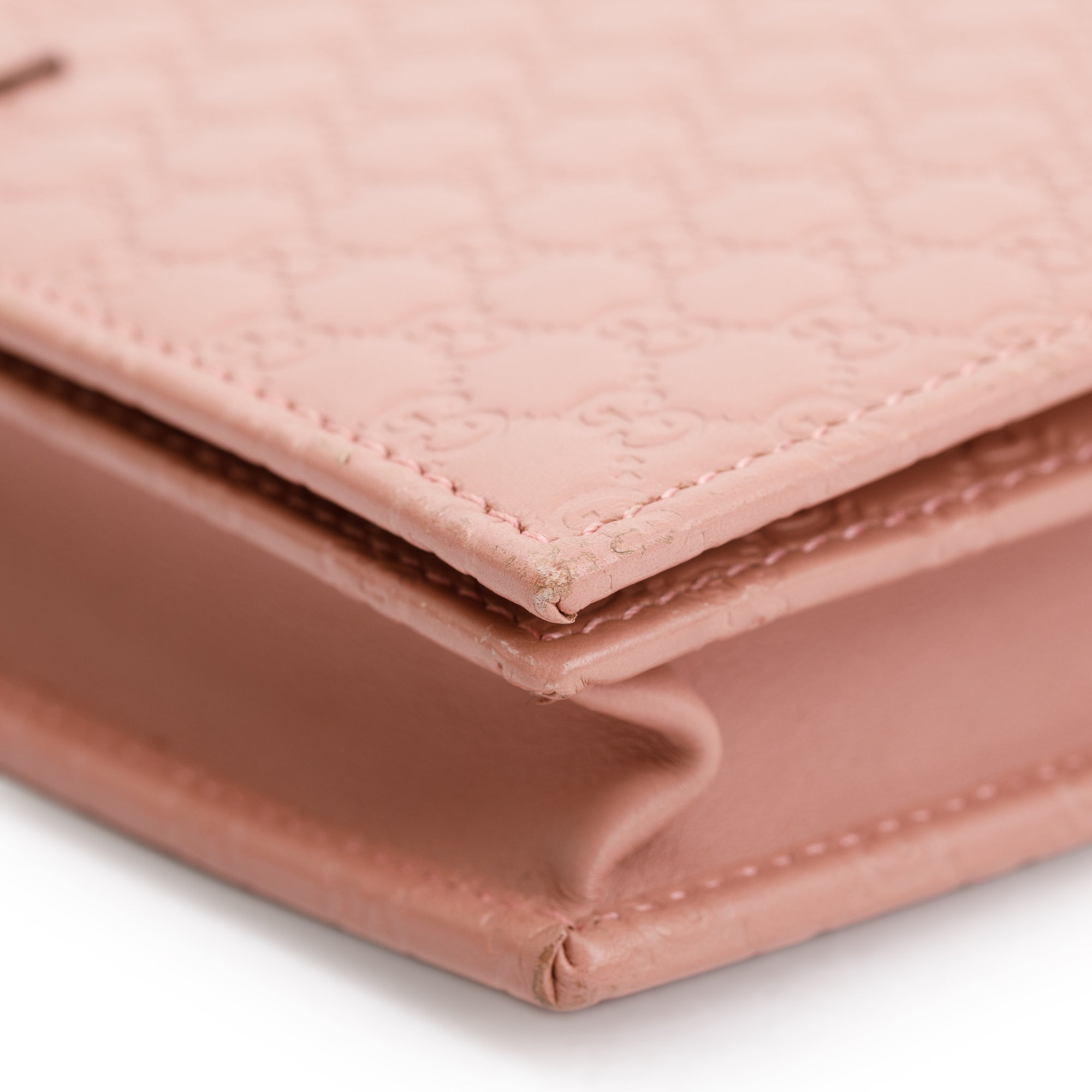 Gucci Pink Microguccissima Leather Wallet on Strap