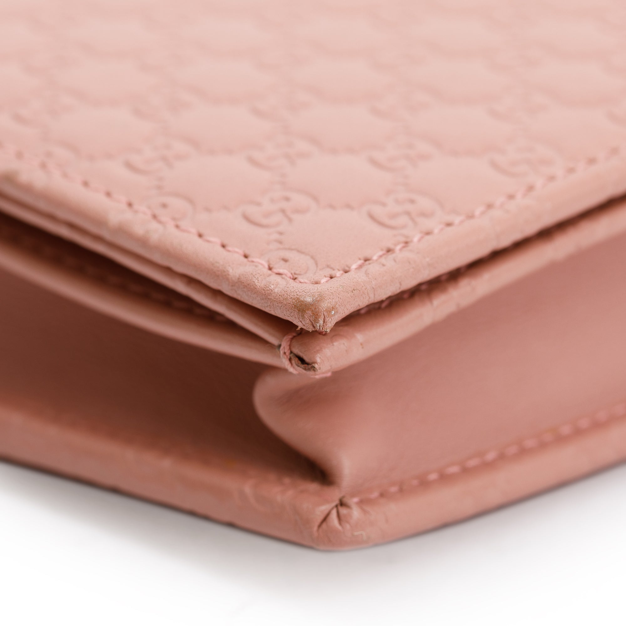 Gucci Pink Microguccissima Leather Wallet on Strap