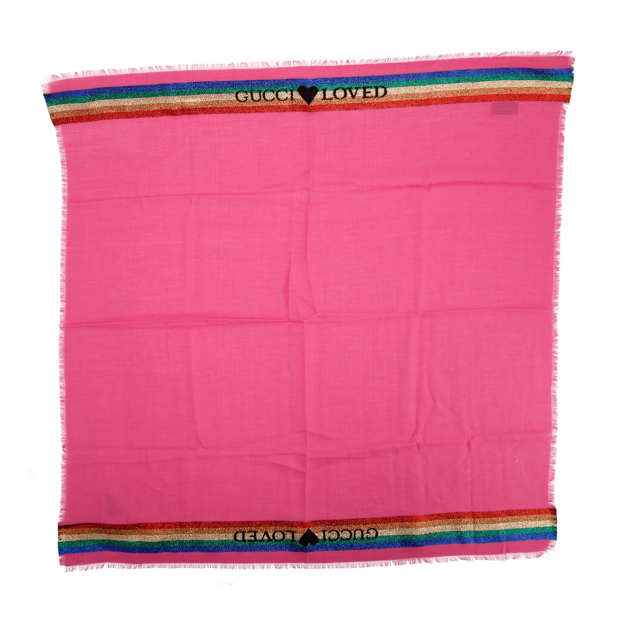 Gucci Pink Rainbow Striped Scarf
