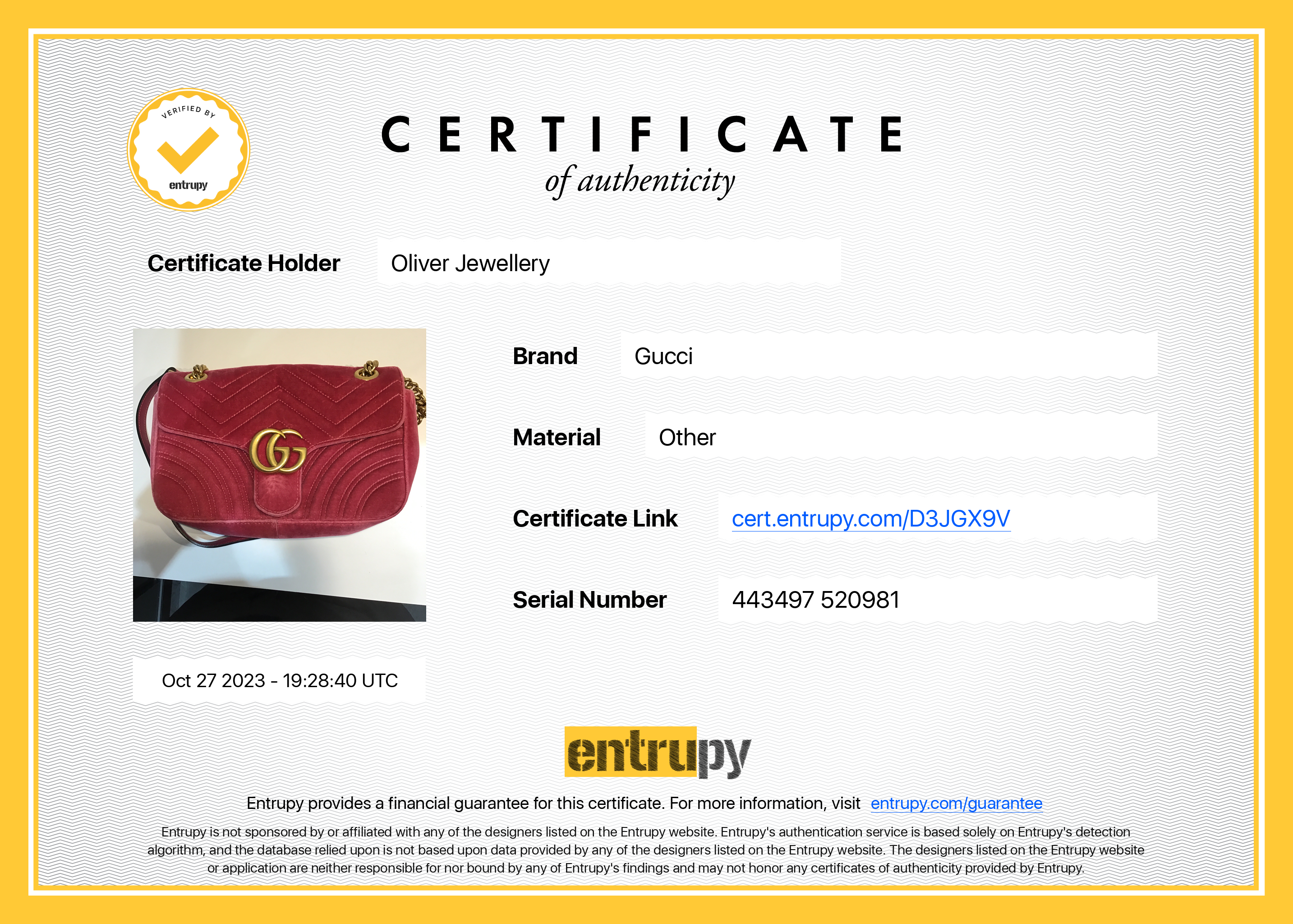 Gucci Pink Velvet Matelasse GG Marmont Small Shoulder Bag