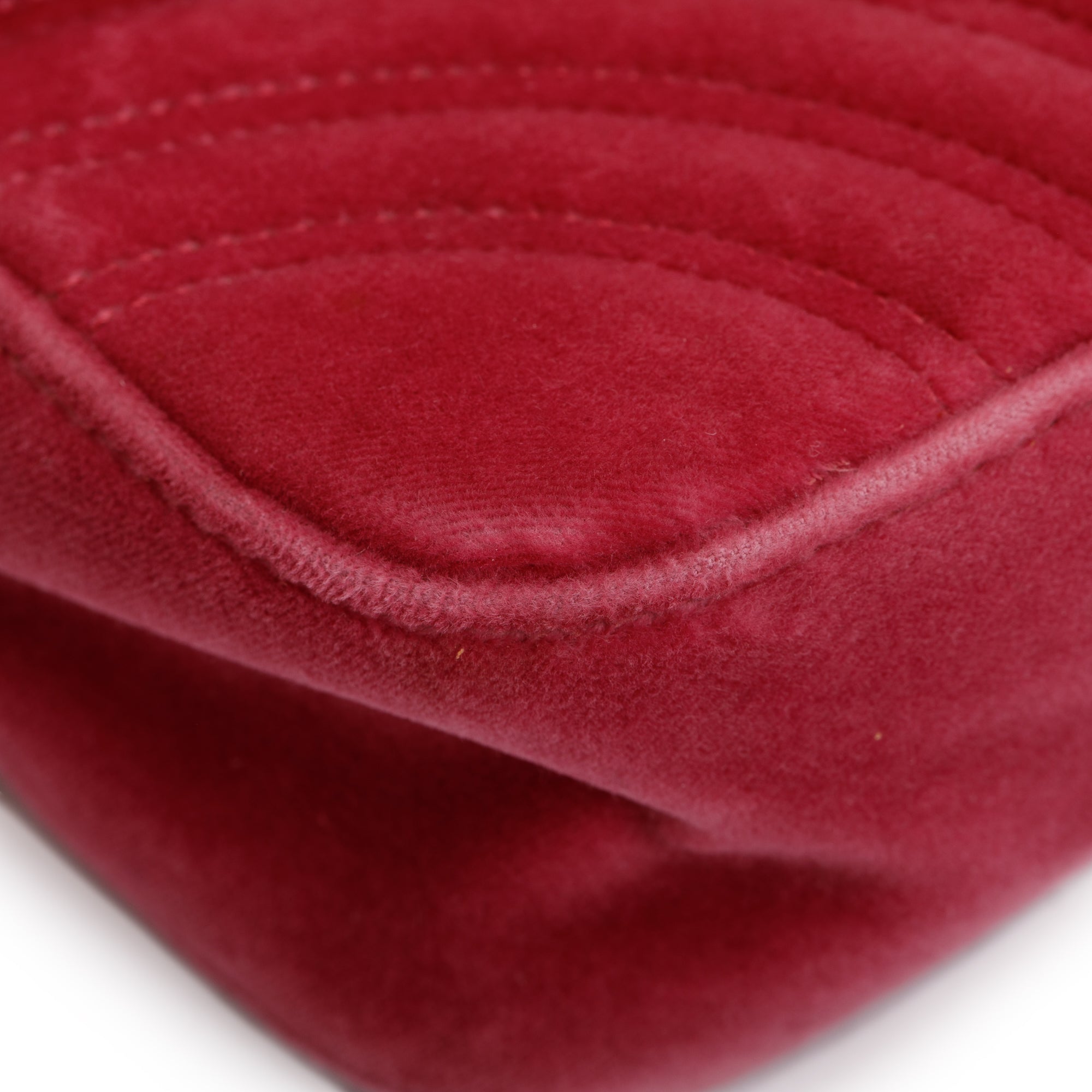 Gucci Pink Velvet Matelasse GG Marmont Small Shoulder Bag