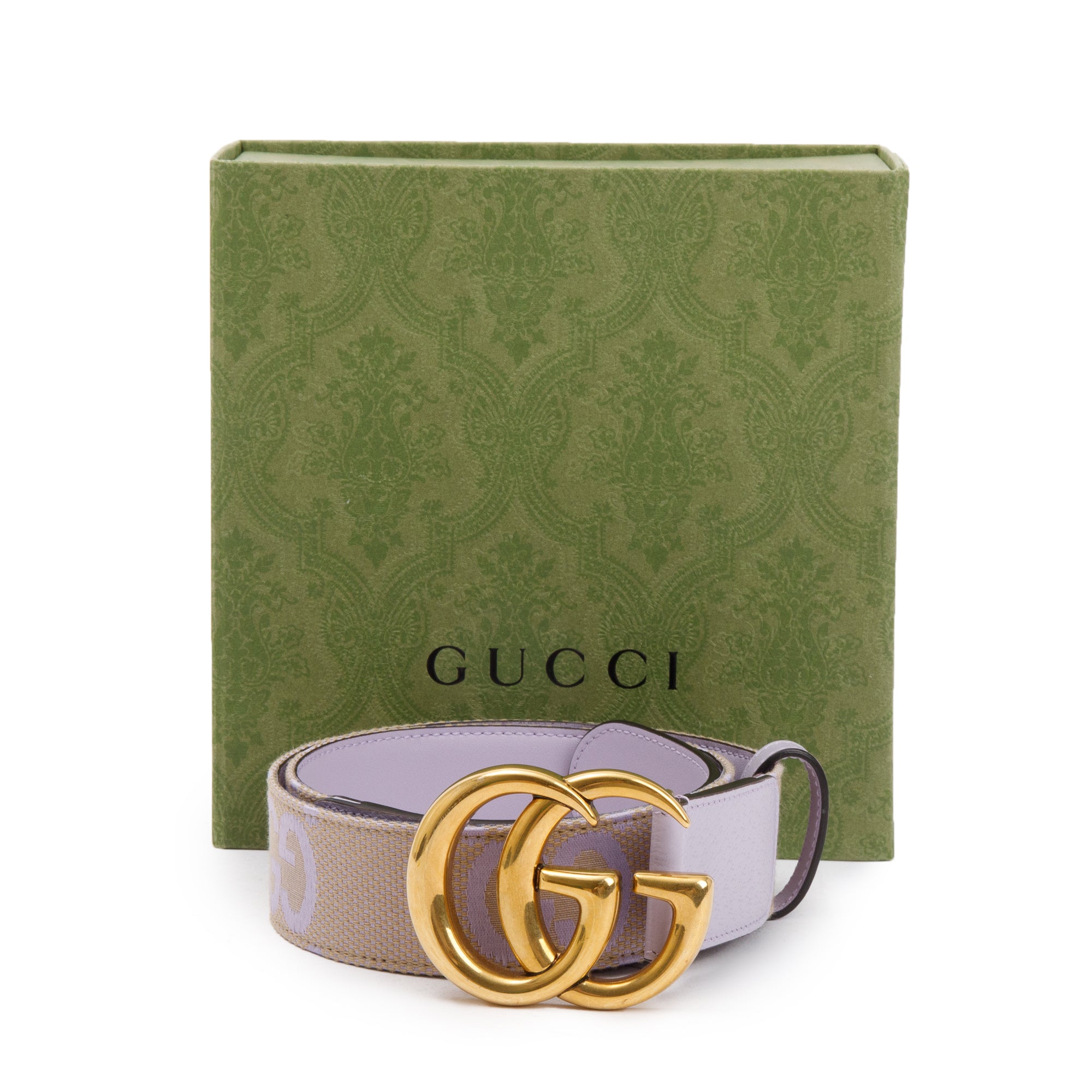 Gucci Purple GG Marmont Jumbo GG Wide Belt 80 32 w/ Box