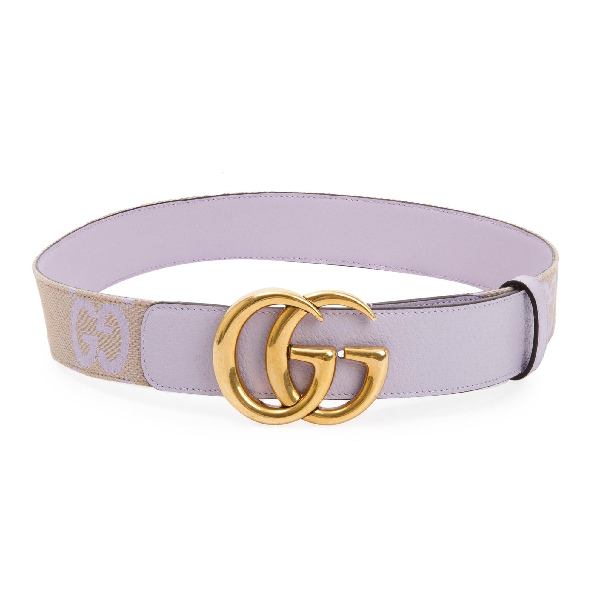 Gucci Purple GG Marmont Jumbo GG Wide Belt 80 32 w/ Box
