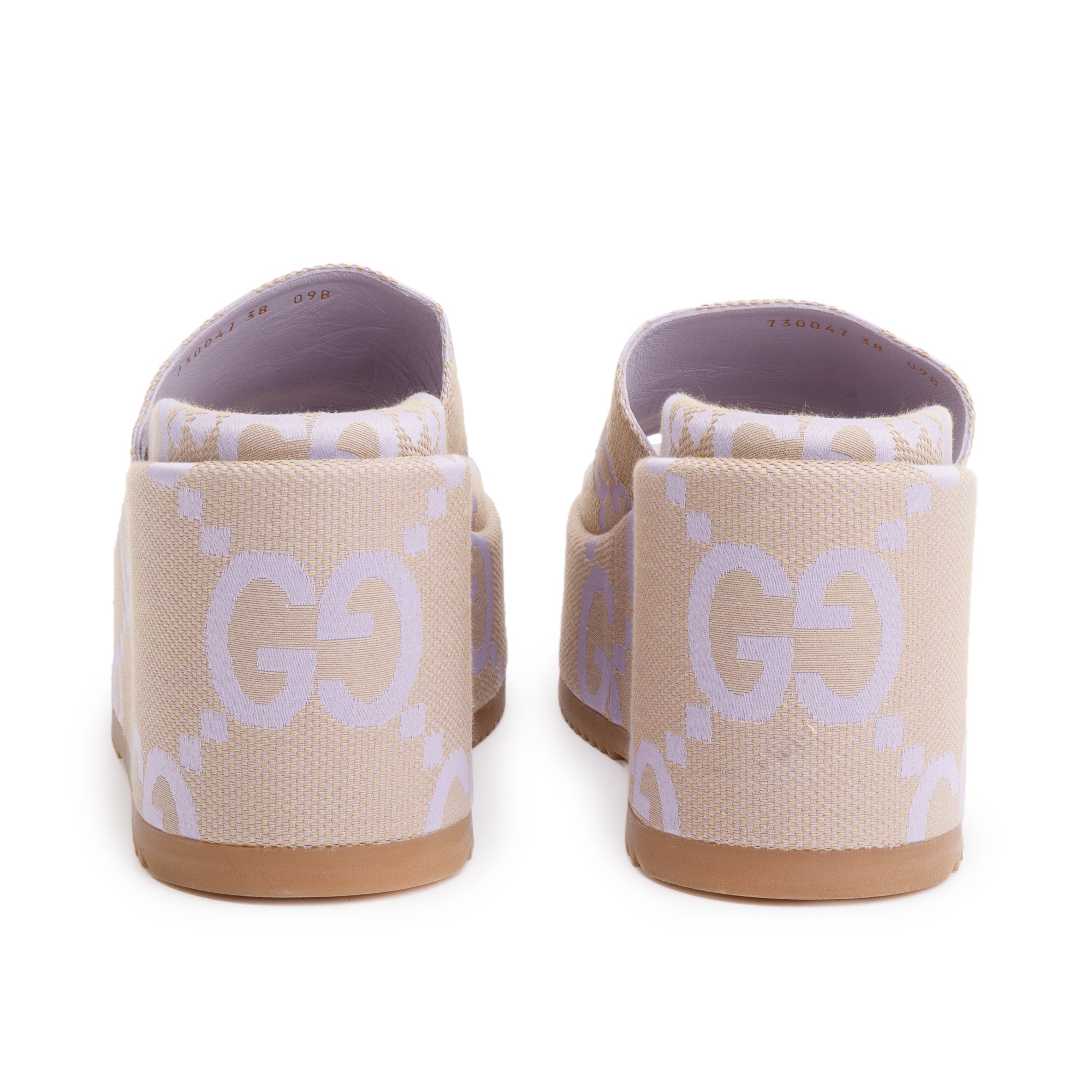 Gucci Purple Maxi GG Canvas Patform Slide Sandal, Size 38 w/ Box