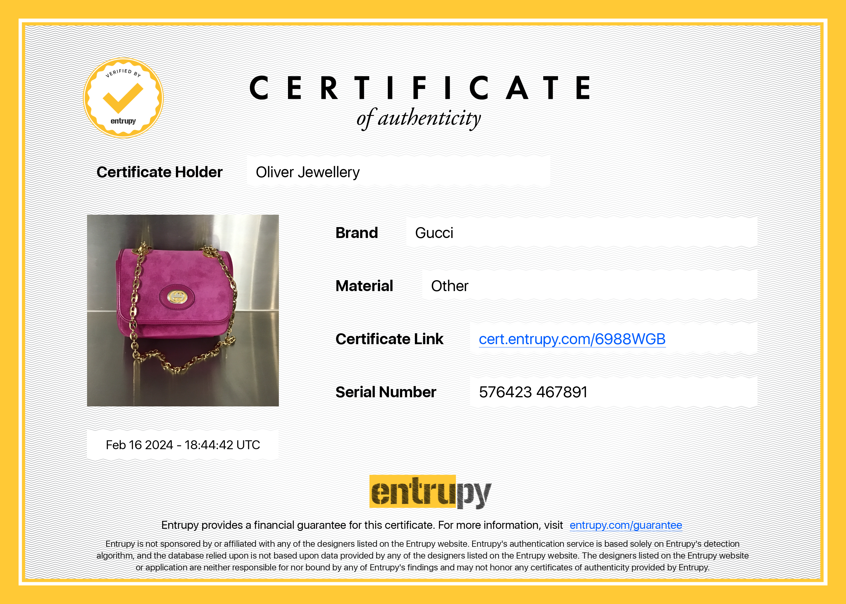 Gucci Purple Suede Calfskin Leather Mini Marina Chain Shoulder Bag