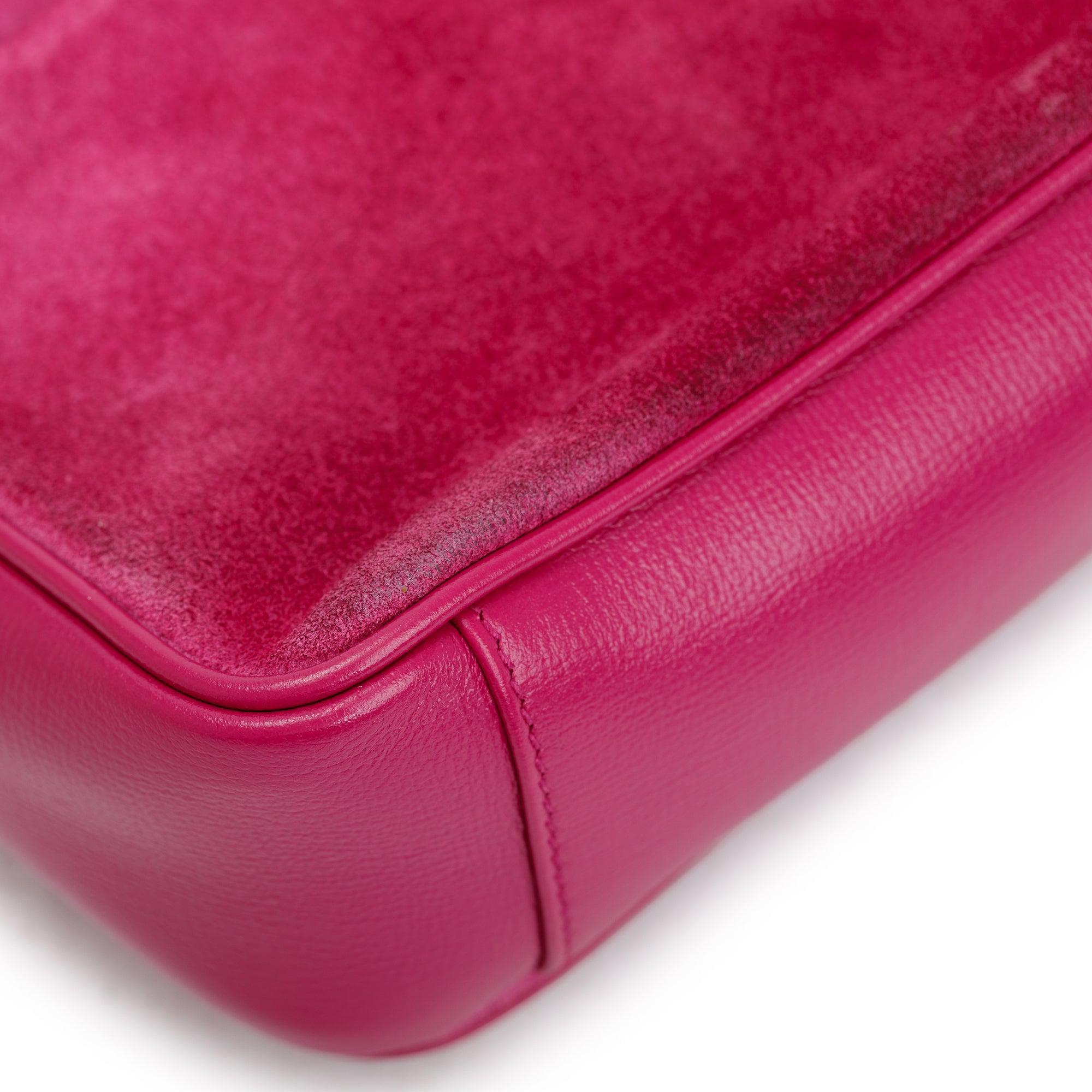 Gucci Purple Suede Calfskin Leather Mini Marina Chain Shoulder Bag