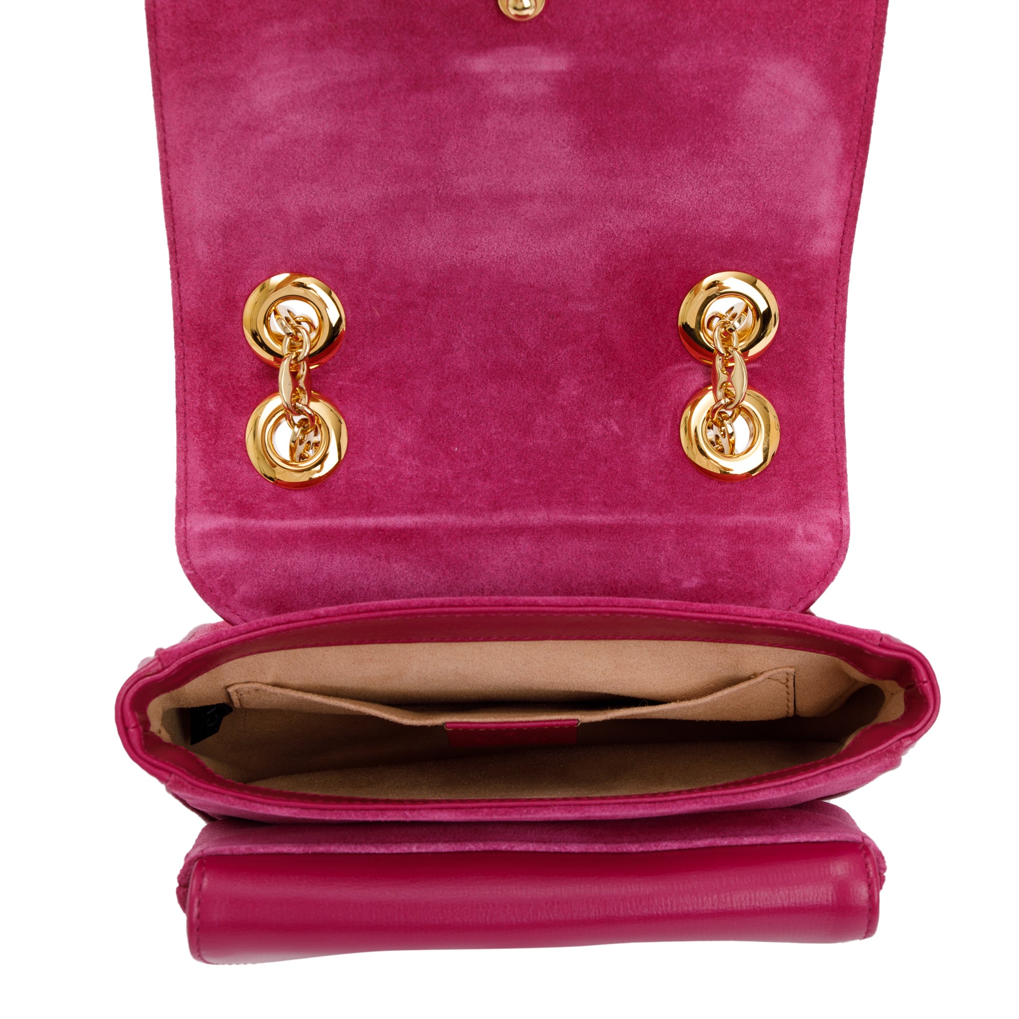 Gucci Purple Suede Calfskin Leather Mini Marina Chain Shoulder Bag