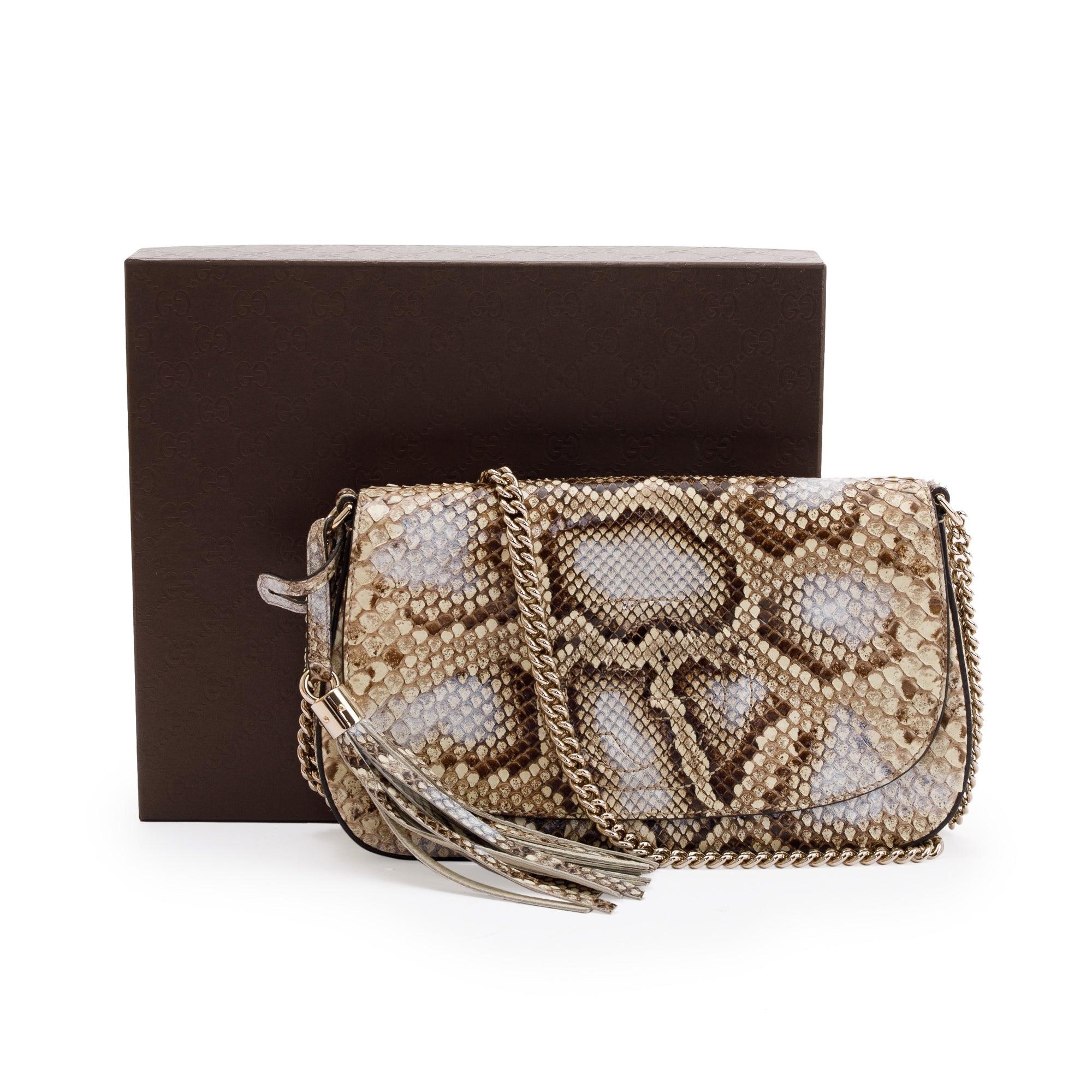 Gucci Python Soho Chain Crossbody Bag w/ Box