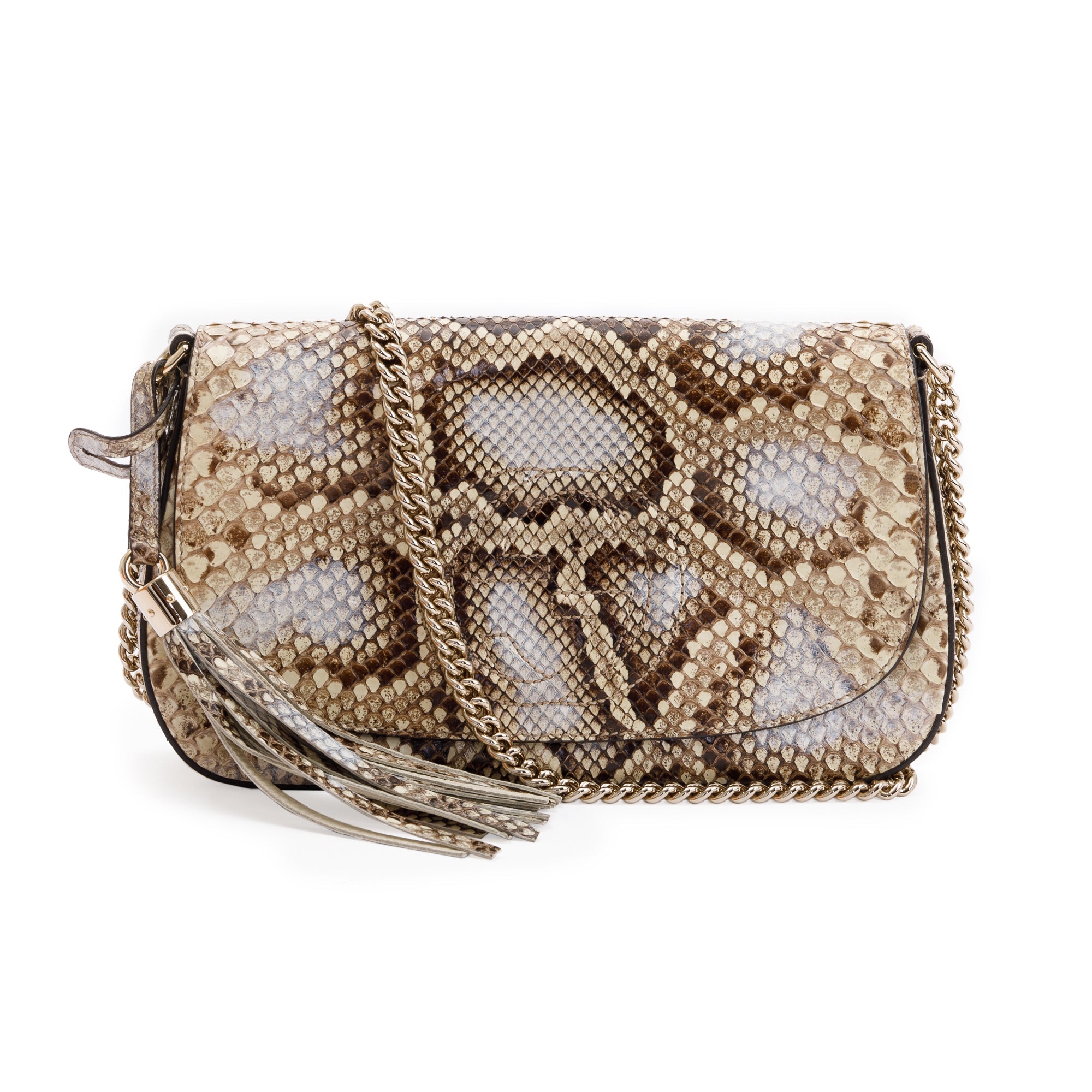 Gucci Python Soho Chain Crossbody Bag w/ Box