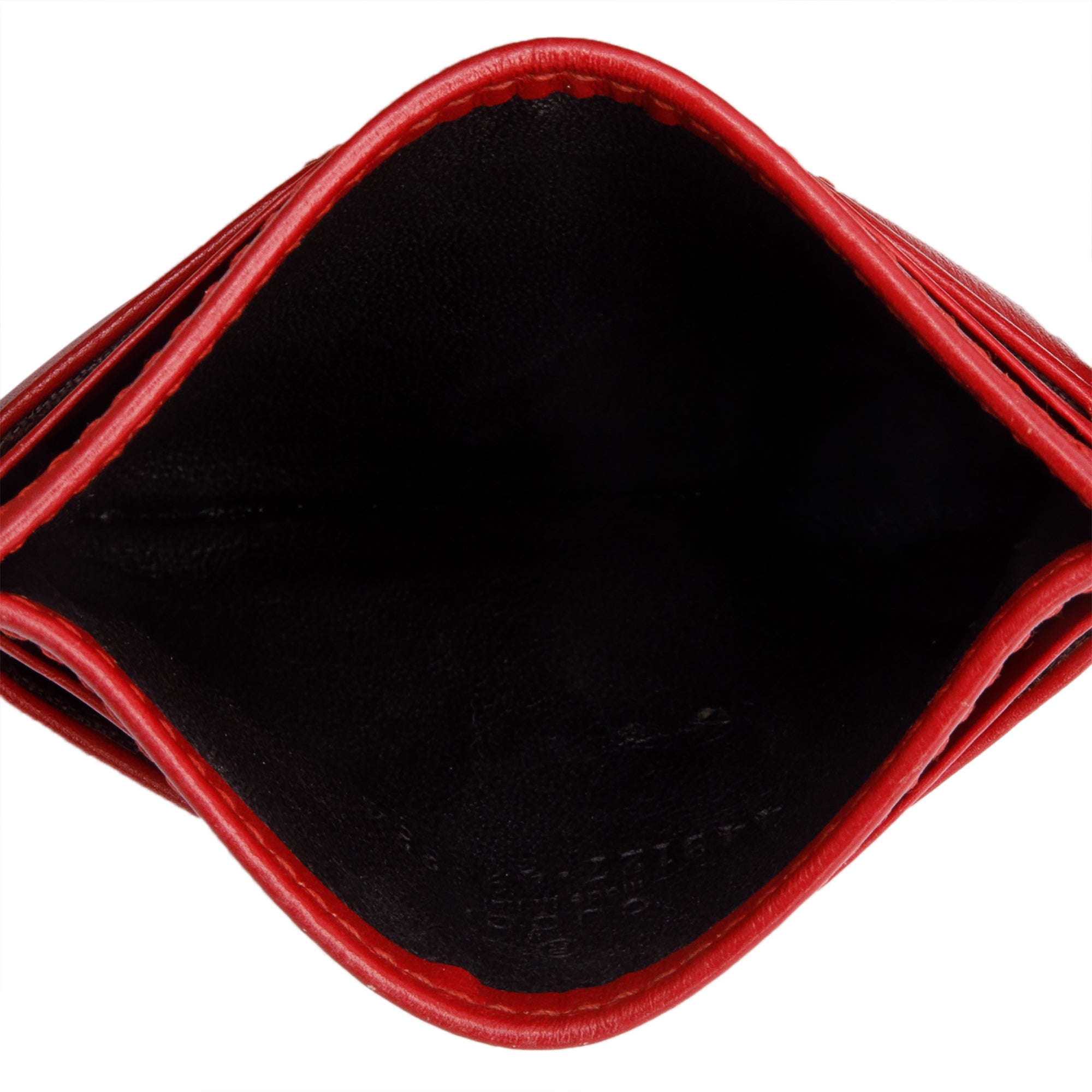 Gucci Red Calfskin Leather GG Marmont Card Holder