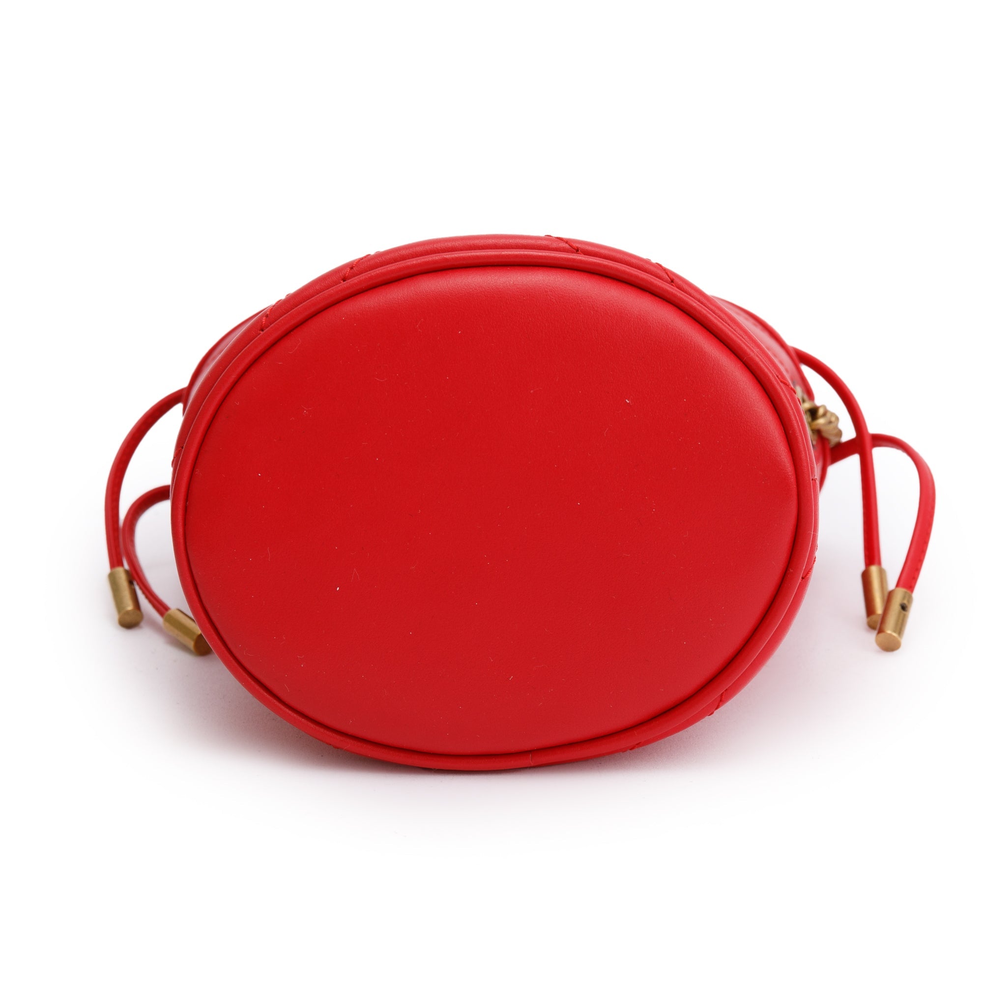 Gucci Red Calfskin Leather GG Marmont Mini Bucket Bag