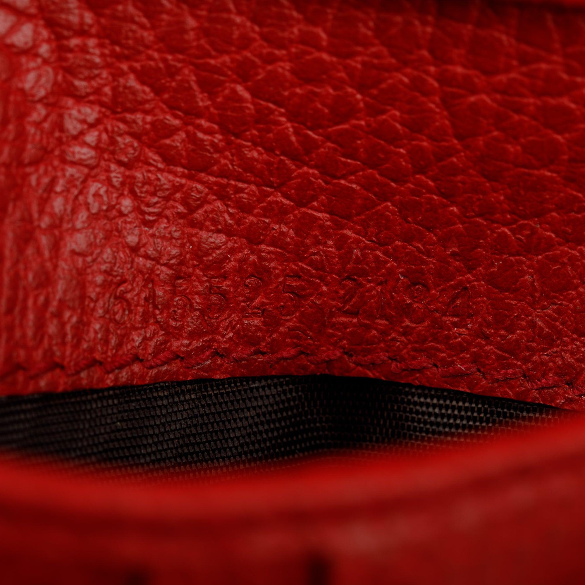 Gucci Red Calfskin Leather Interlocking G Logo Dollar French Wallet w/ Box