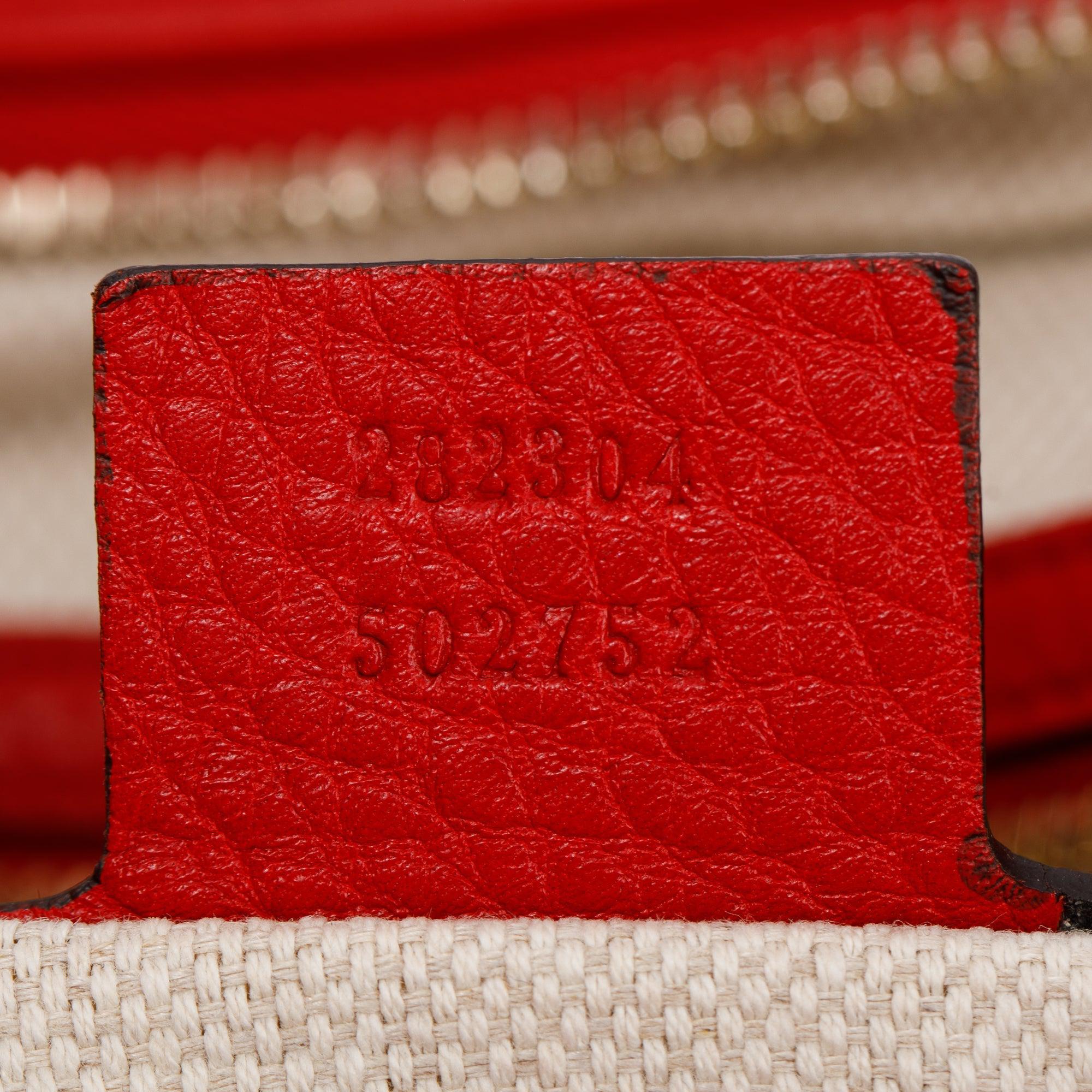 Gucci Red Calfskin Leather Large Soho Hobo Bag