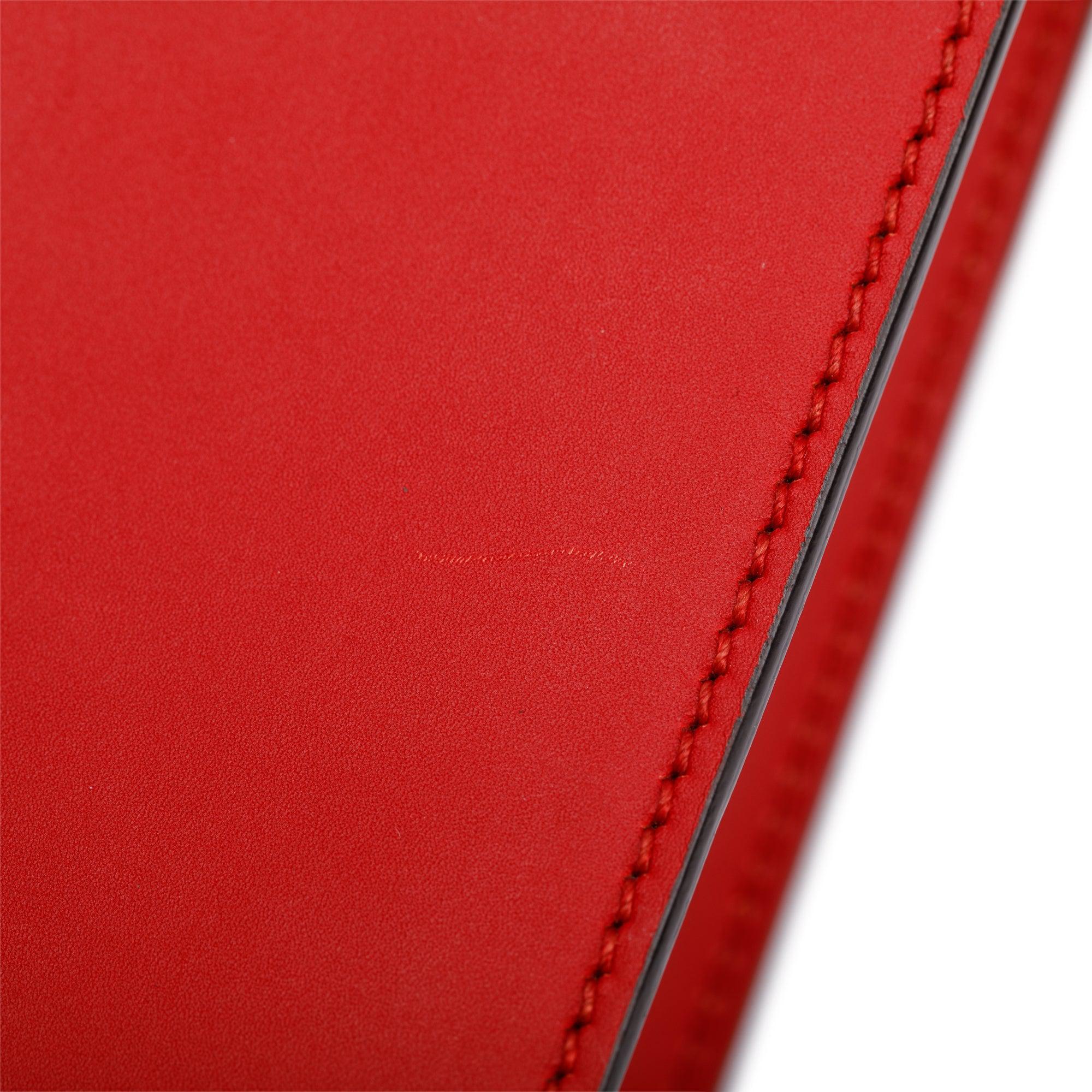 Gucci Red Calfskin Leather Web Small Sylvie Chain Shoulder Bag