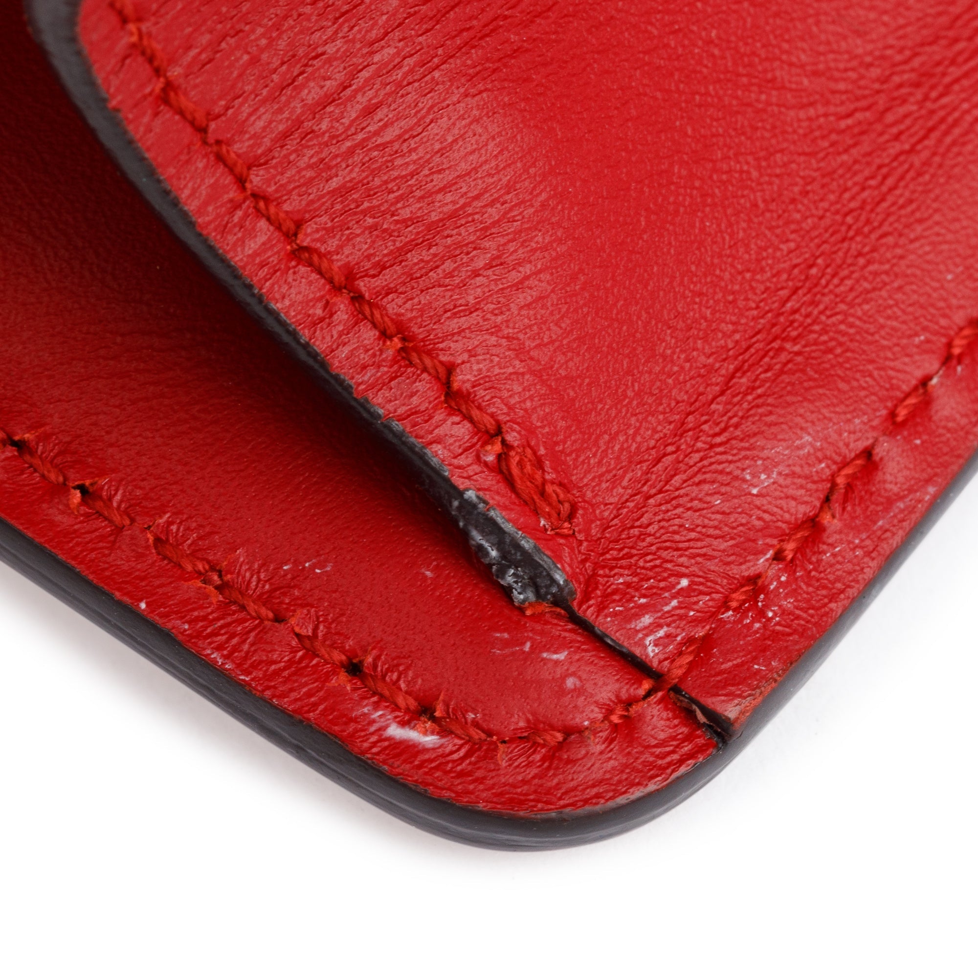 Gucci Red Calfskin Leather Web Small Sylvie Chain Shoulder Bag