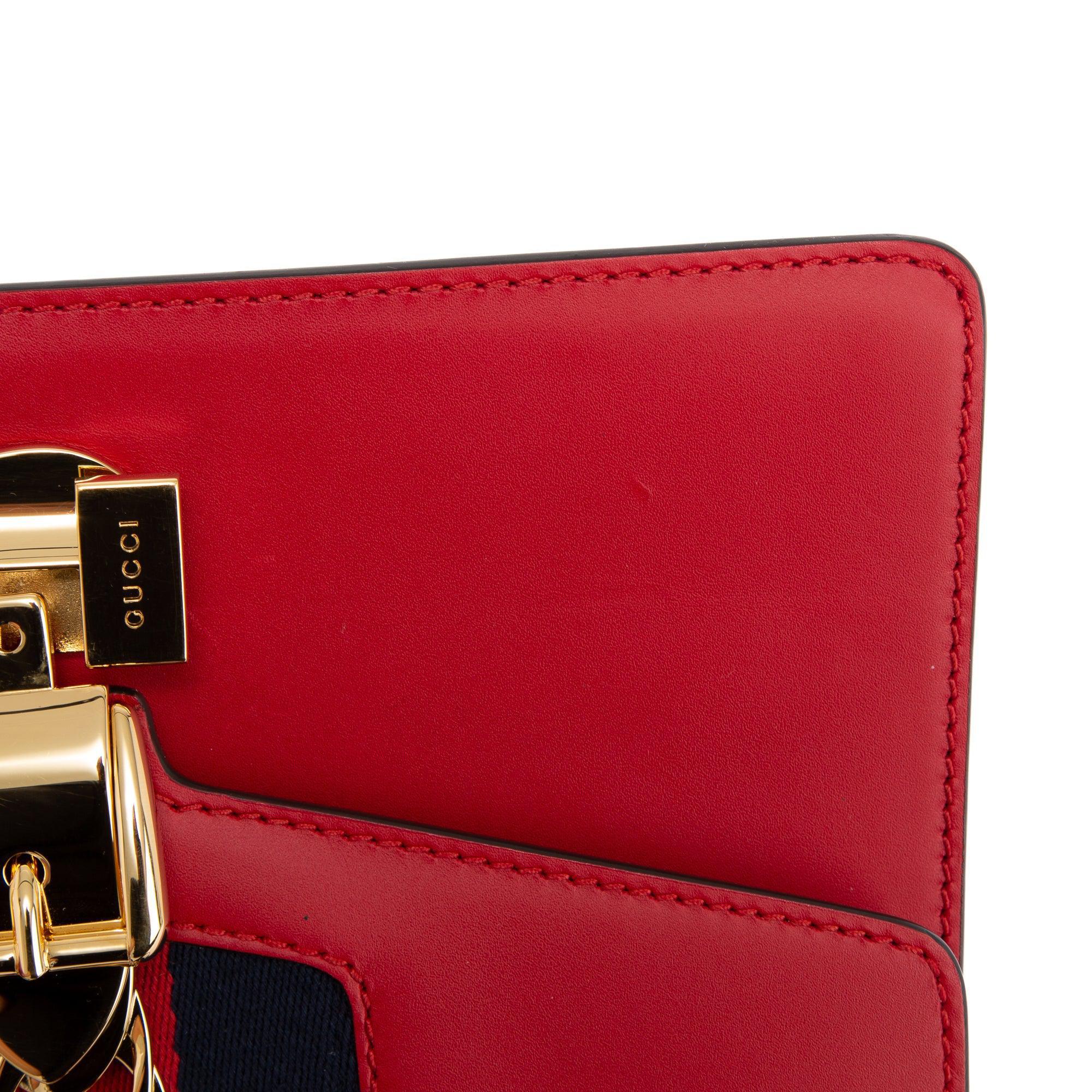 Gucci Red Calfskin Small Sylvie Shoulder Bag