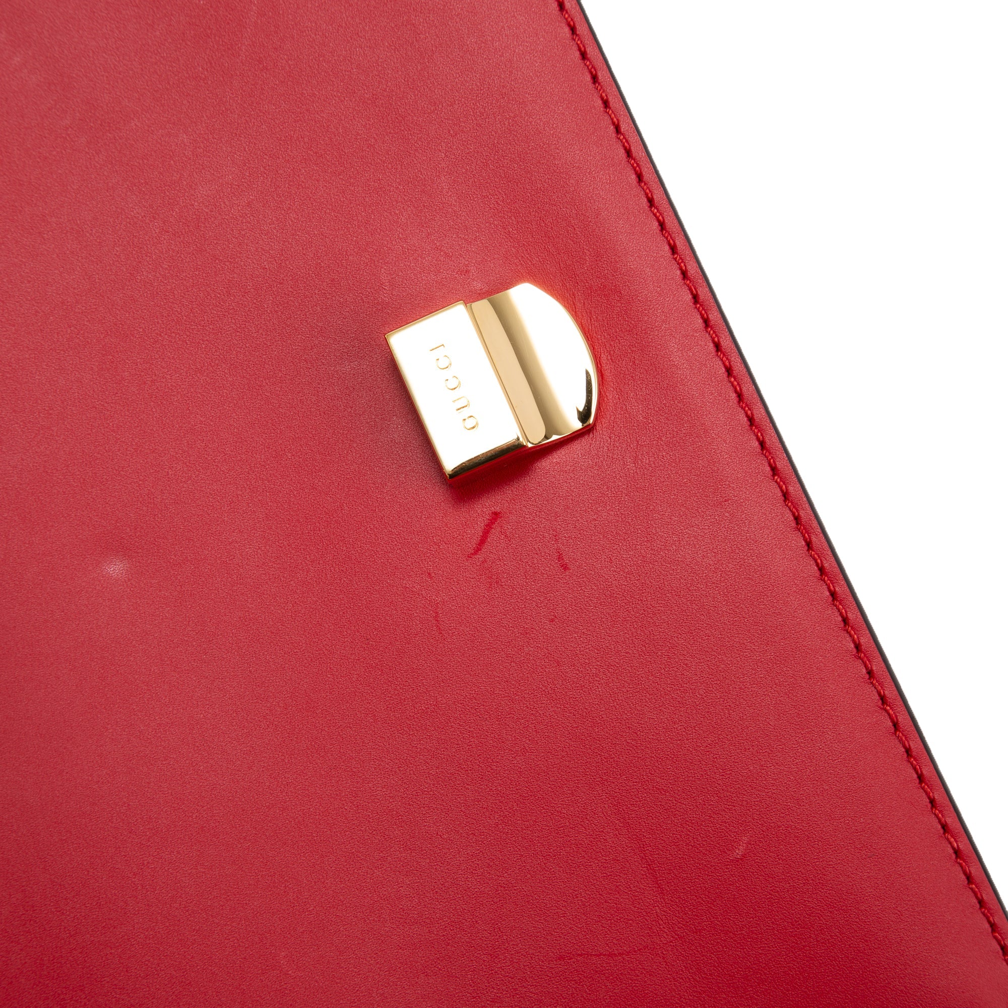 Gucci Red Calfskin Small Sylvie Shoulder Bag