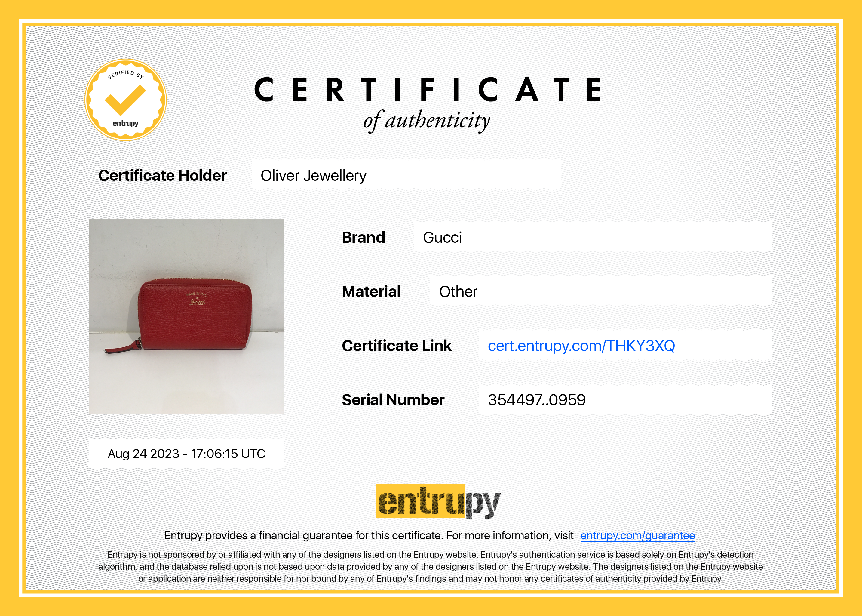 Gucci Red Dollar Calfskin Leather Medium Swing Zip Around Wallet