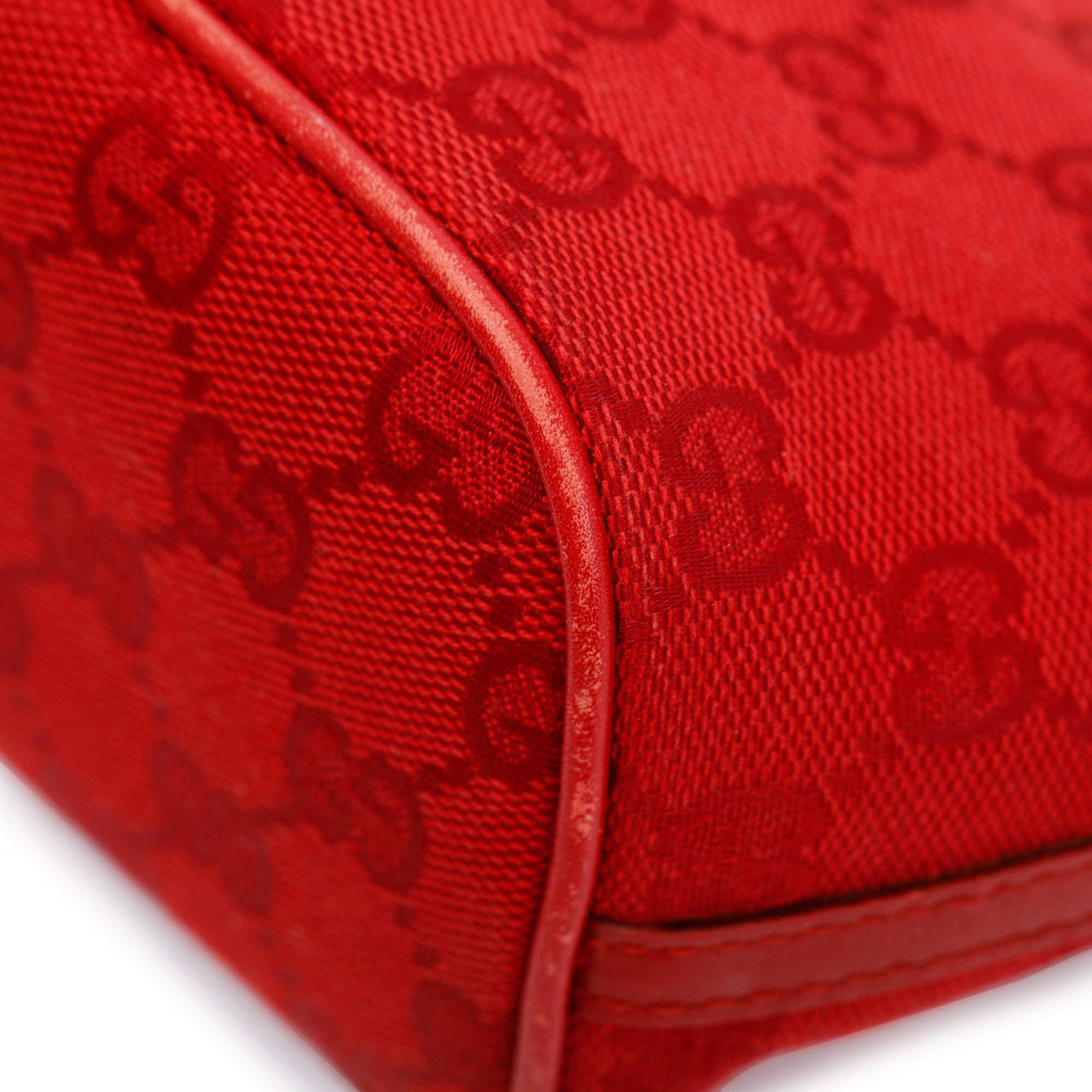 Gucci Red GG Canvas Boat Pochette