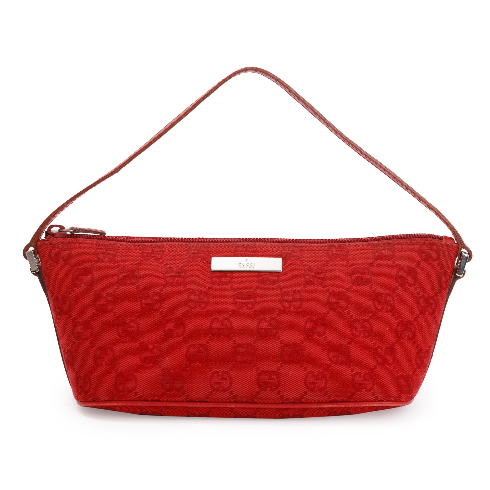 Gucci Red GG Canvas Boat Pochette