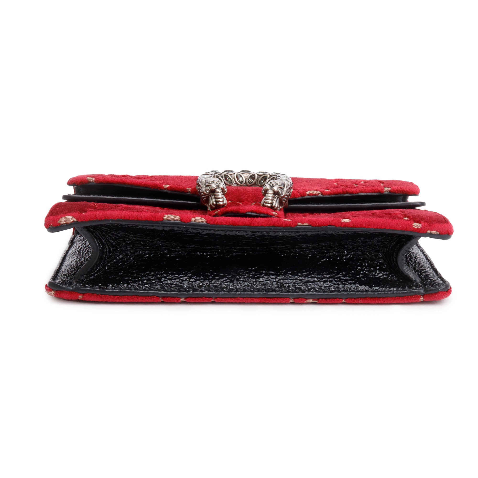 Gucci Red GG Embossed Velvet Dionysus Super Mini Bag