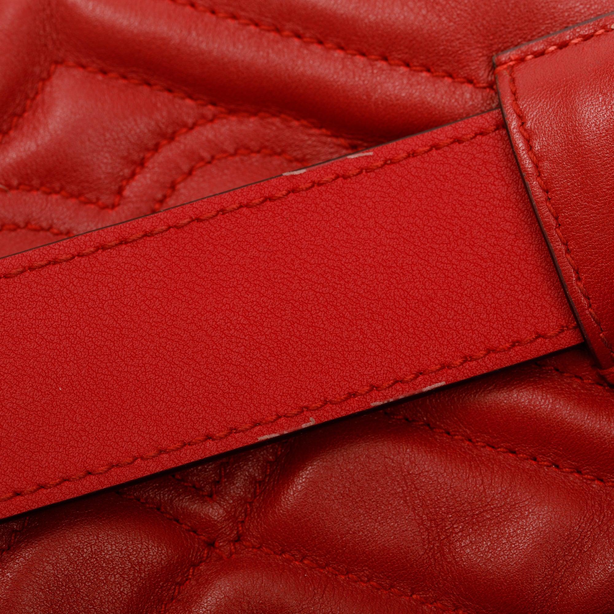Gucci Red GG Marmont Matelasse Leather Belt Bag