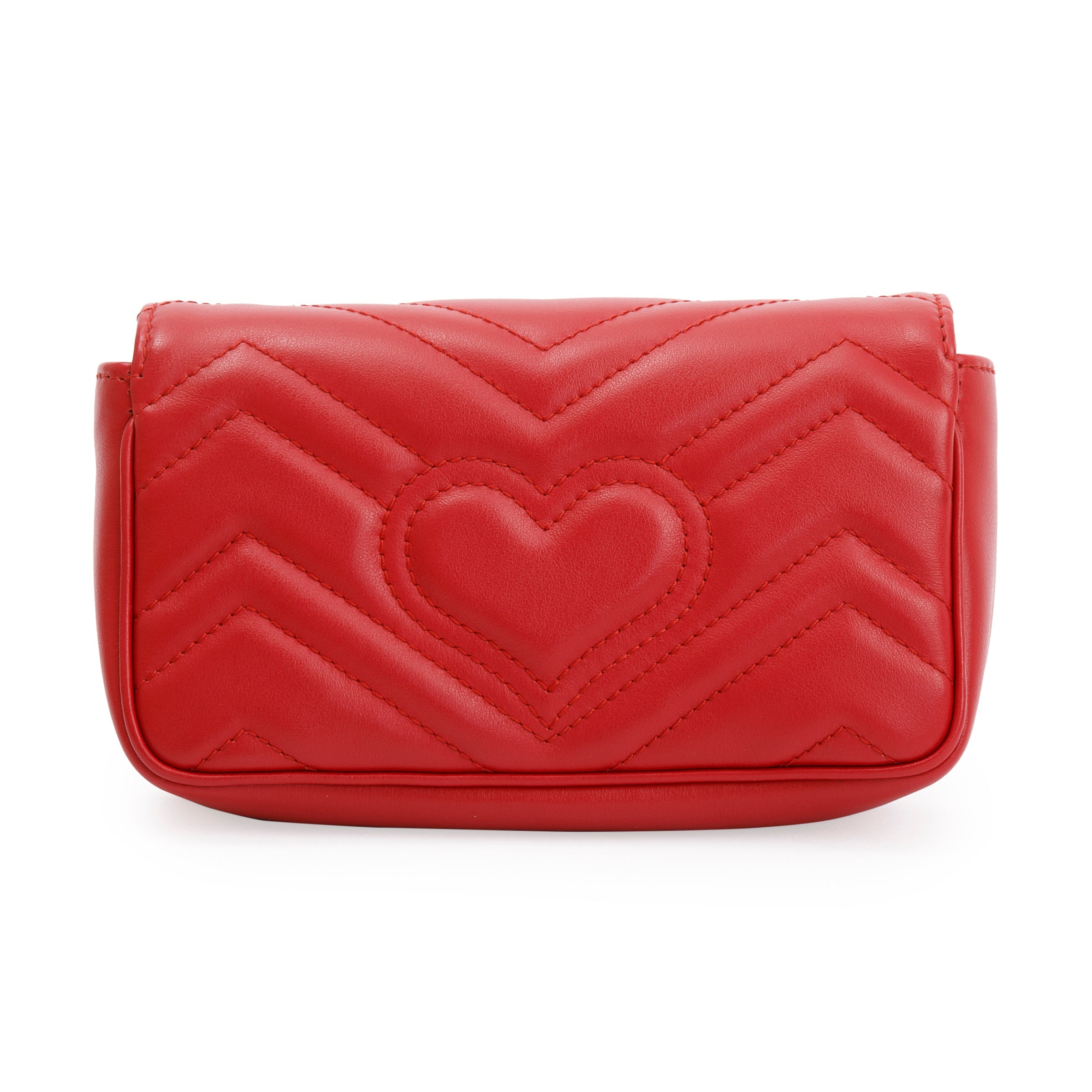 Gucci Red GG Marmont Matelasse Leather Super Mini Bag