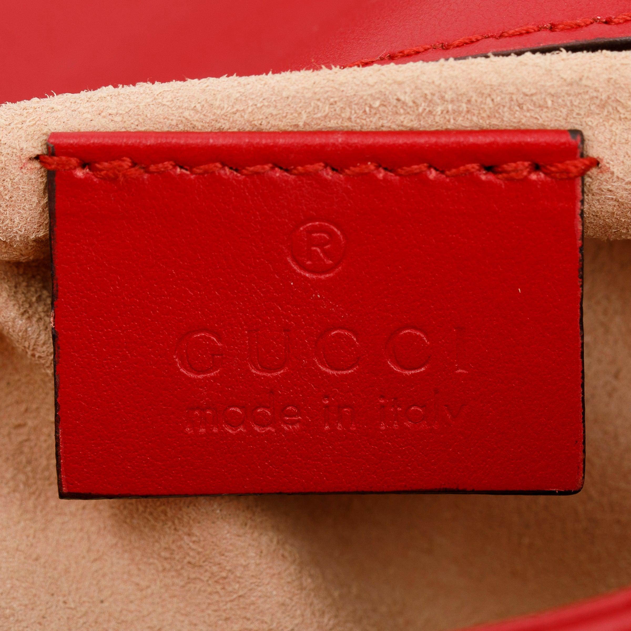 Gucci Red GG Marmont Matelasse Leather Super Mini Bag