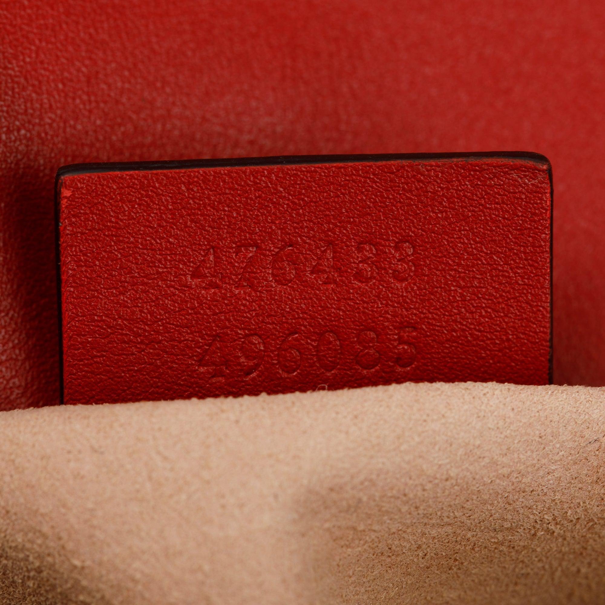 Gucci Red GG Marmont Matelasse Leather Super Mini Bag w/ Box