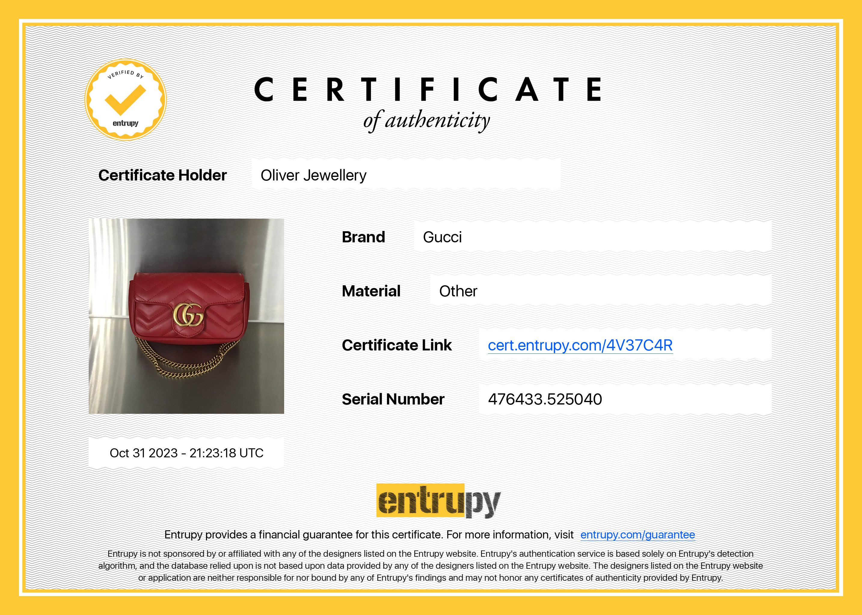 Gucci Red GG Marmont Matelasse Leather Super Mini Bag w/ Box